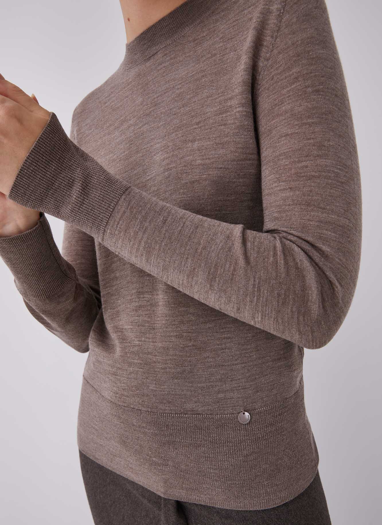 Merino wool perkins neck sweater image number 2