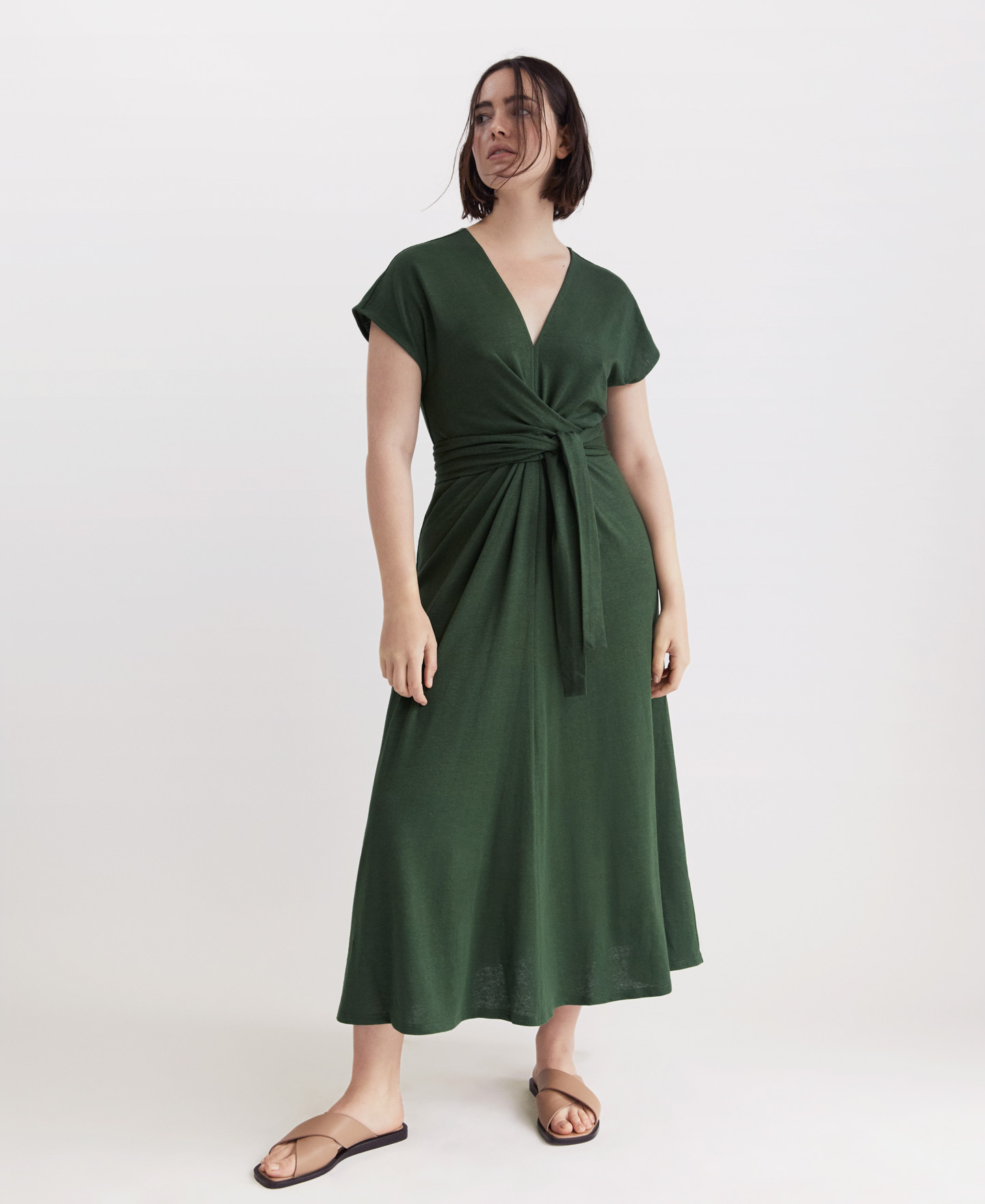 Midi dress in linen image number 3