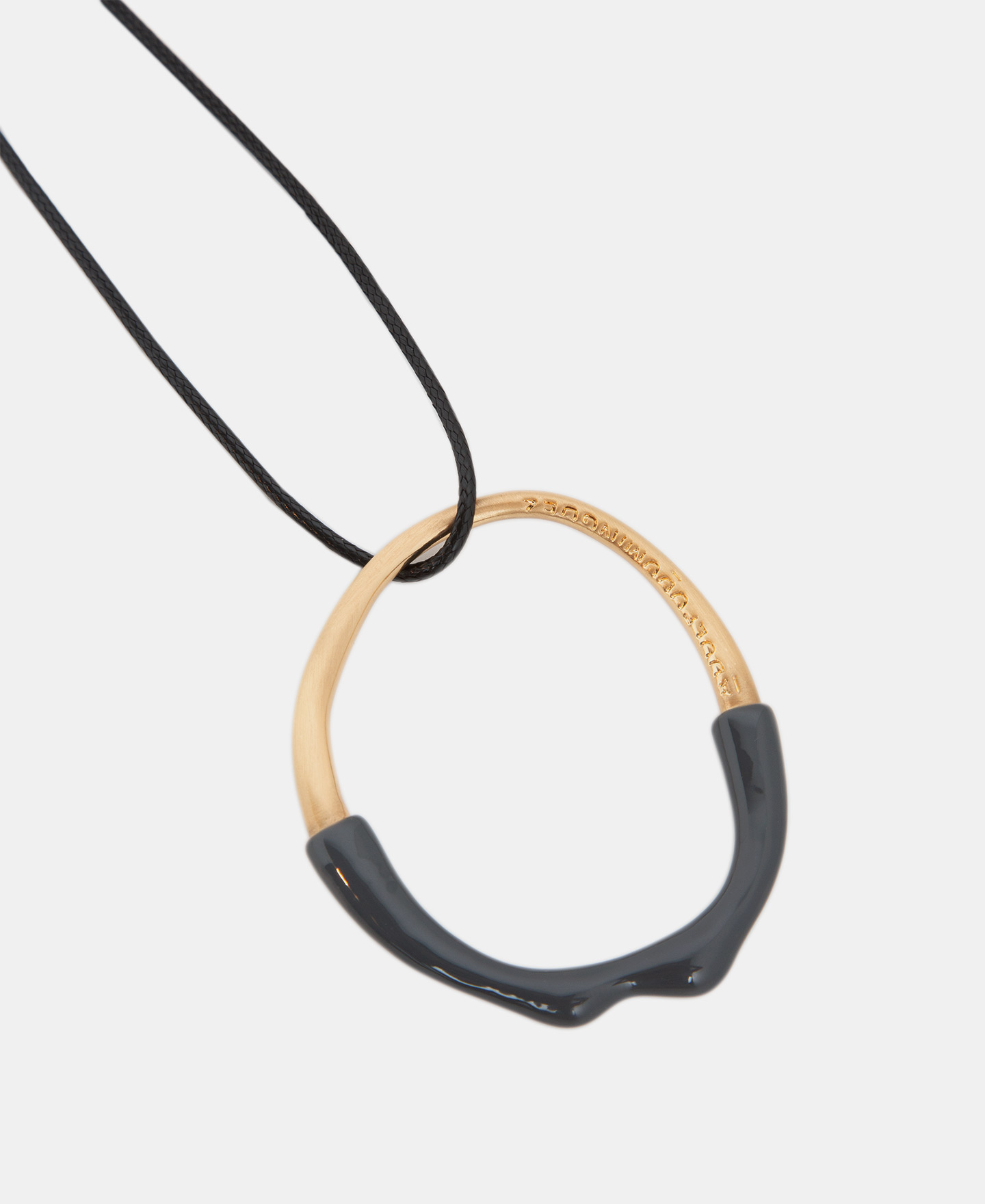 Resin and metal circular pendant image number 1