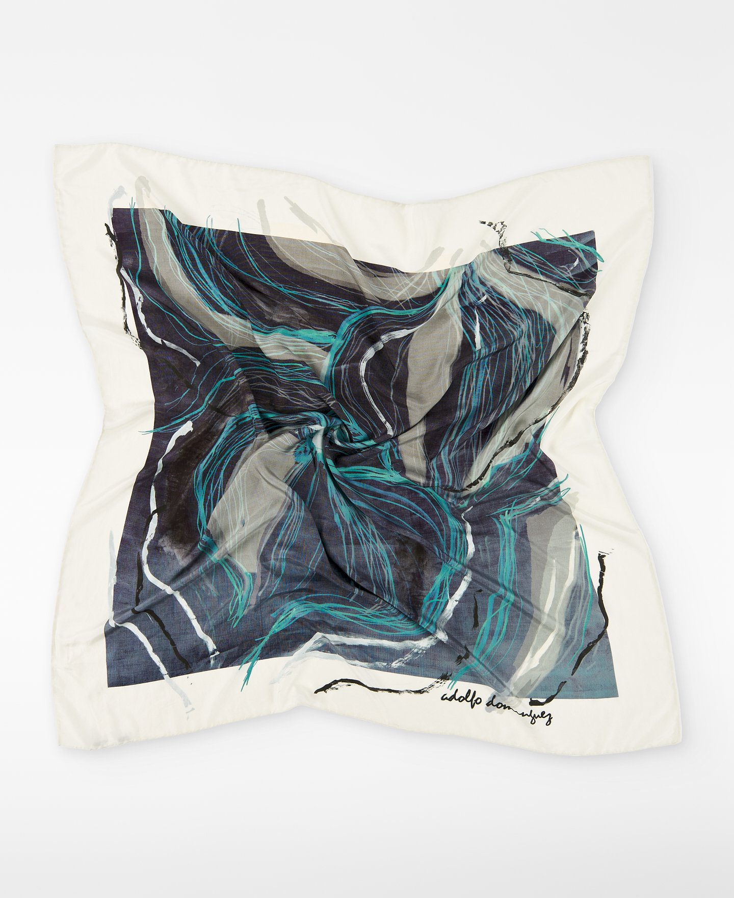 Silk maxi printed scarf woman image number 1