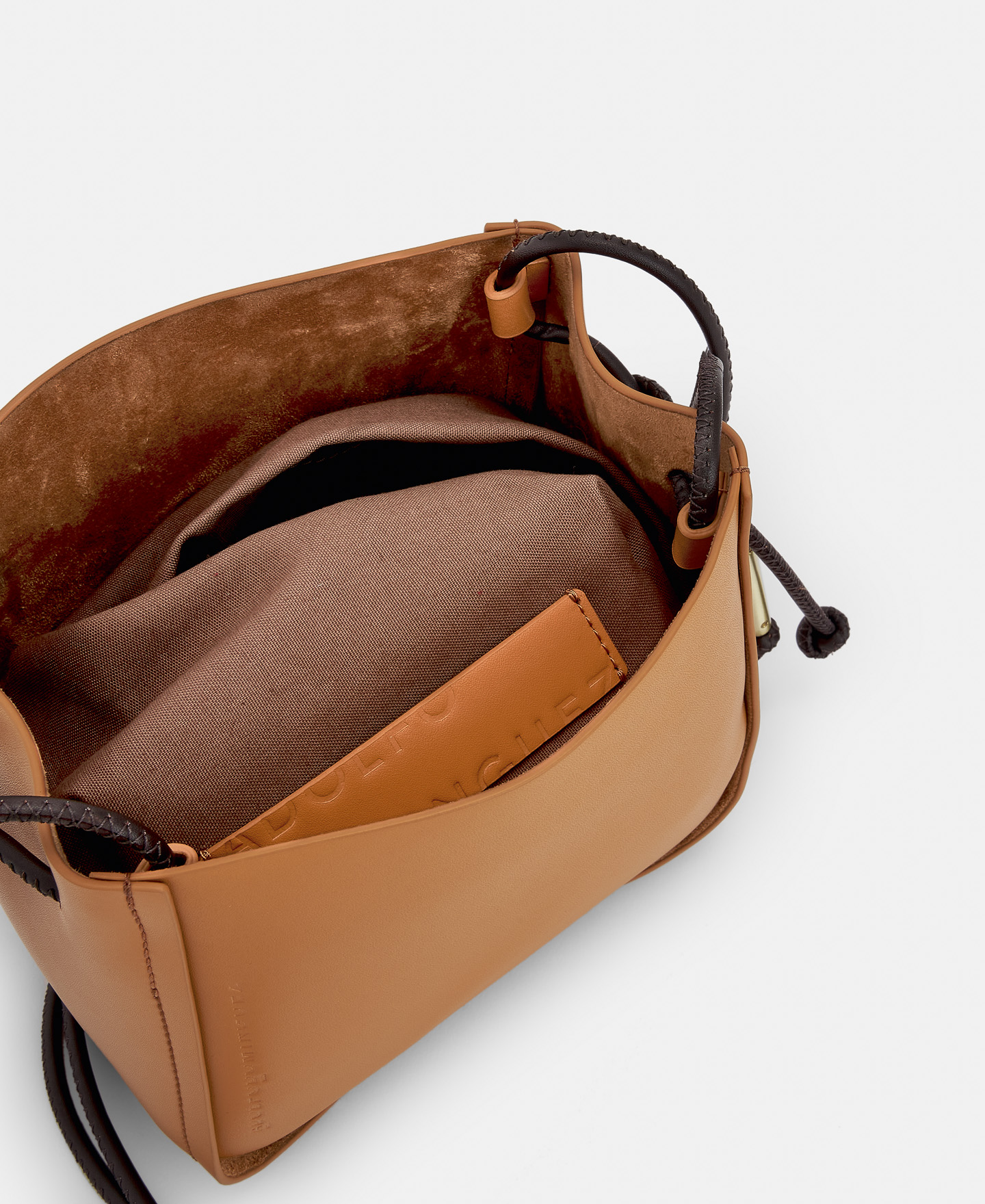 Responsible leather mini bucket bag image number 2