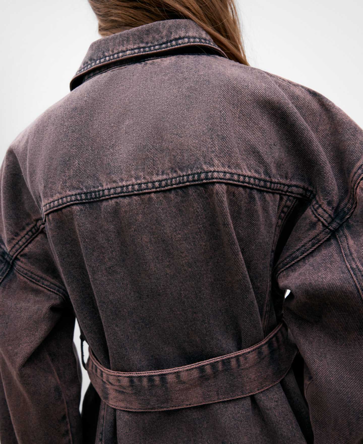 Denim long jacket image number 3
