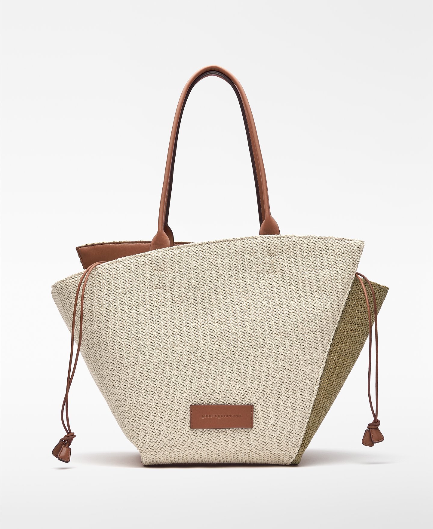 Sac cabas Eclipse bicolore texture raphia image number 0