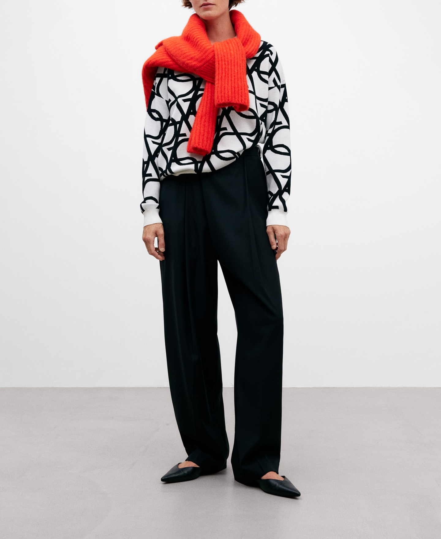 Black/cream jacquard sweatshirt women image number 1