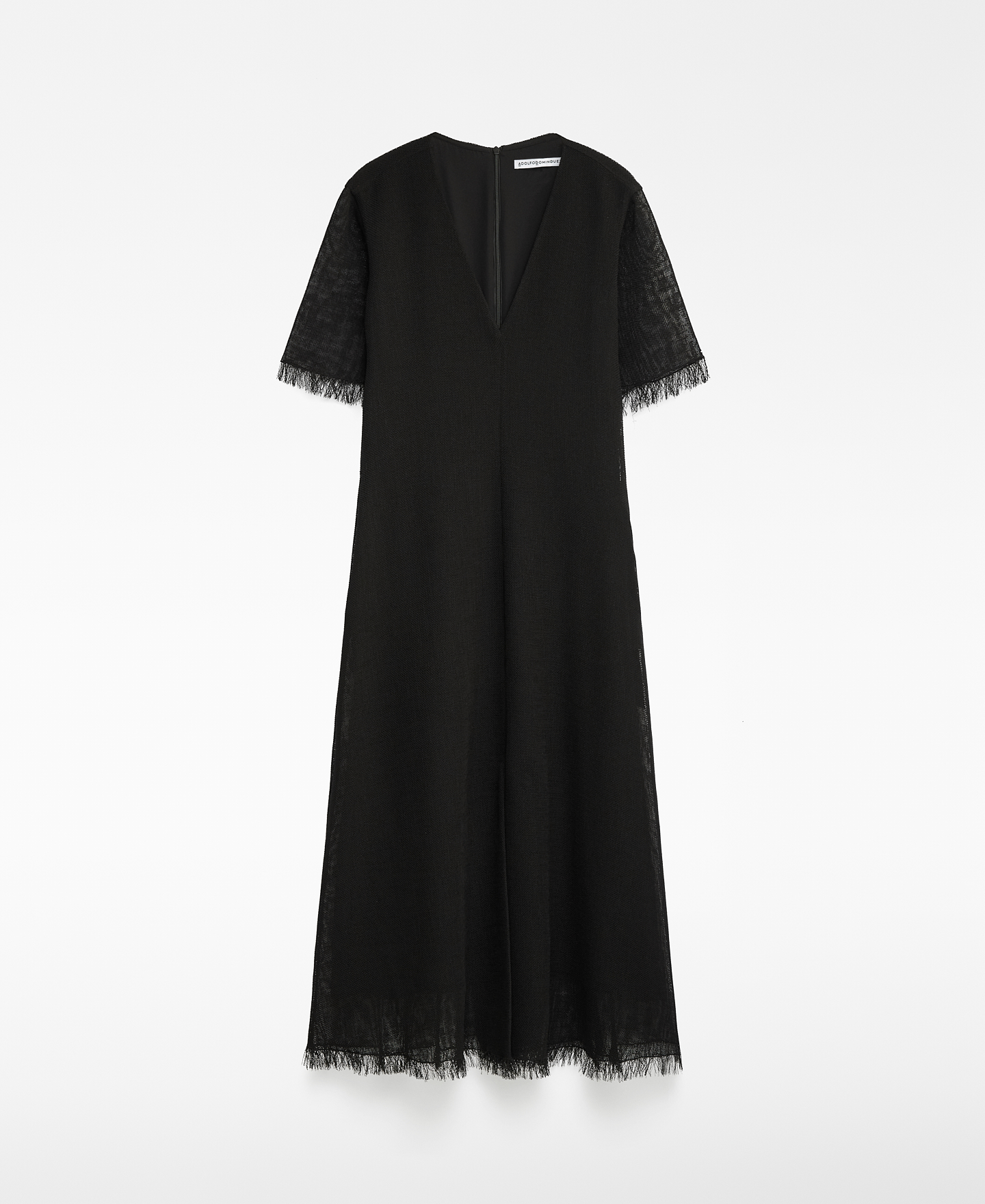 Frayed edge black dress woman image number 4