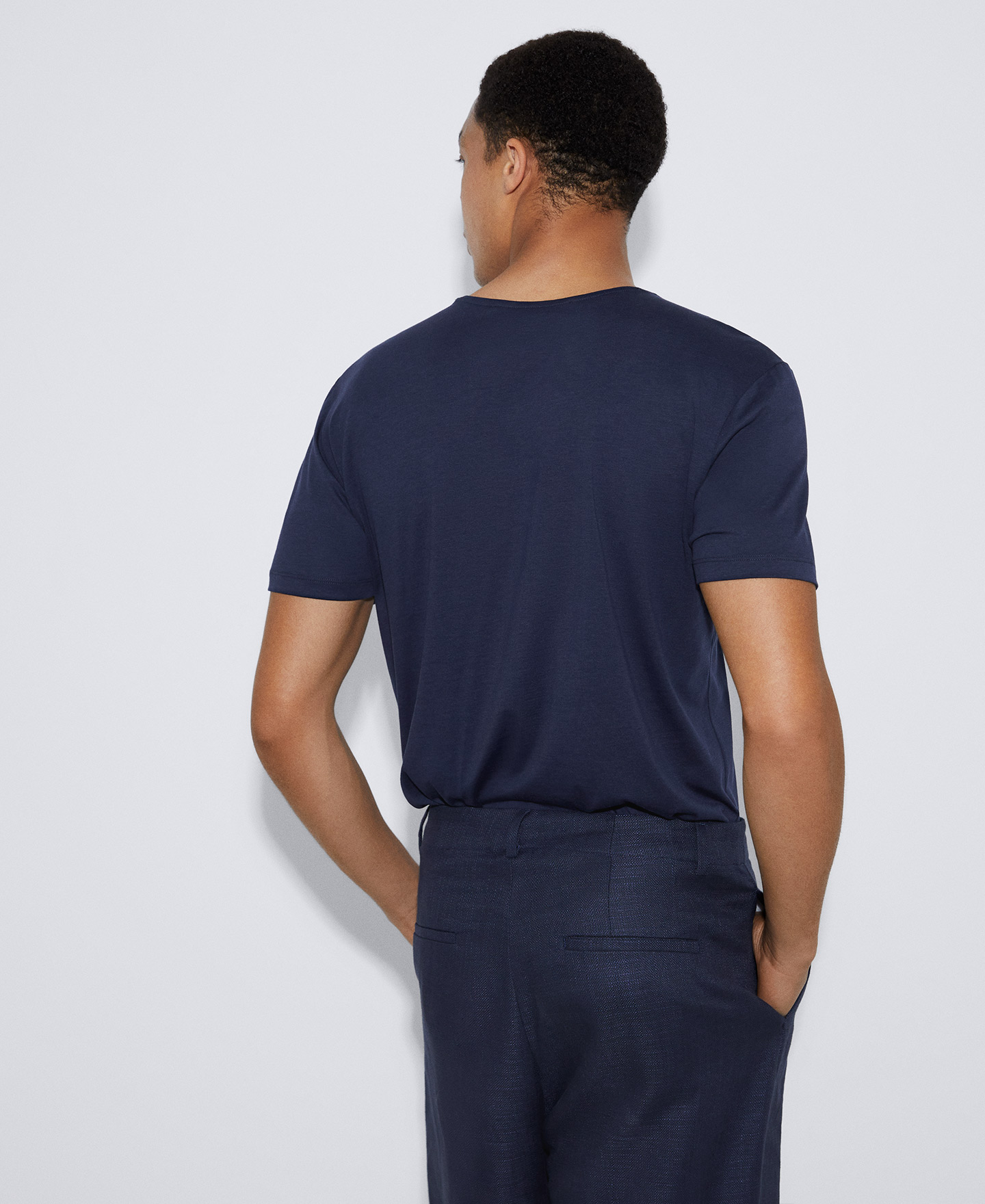 Lyocell crew neck t-shirt image number 2