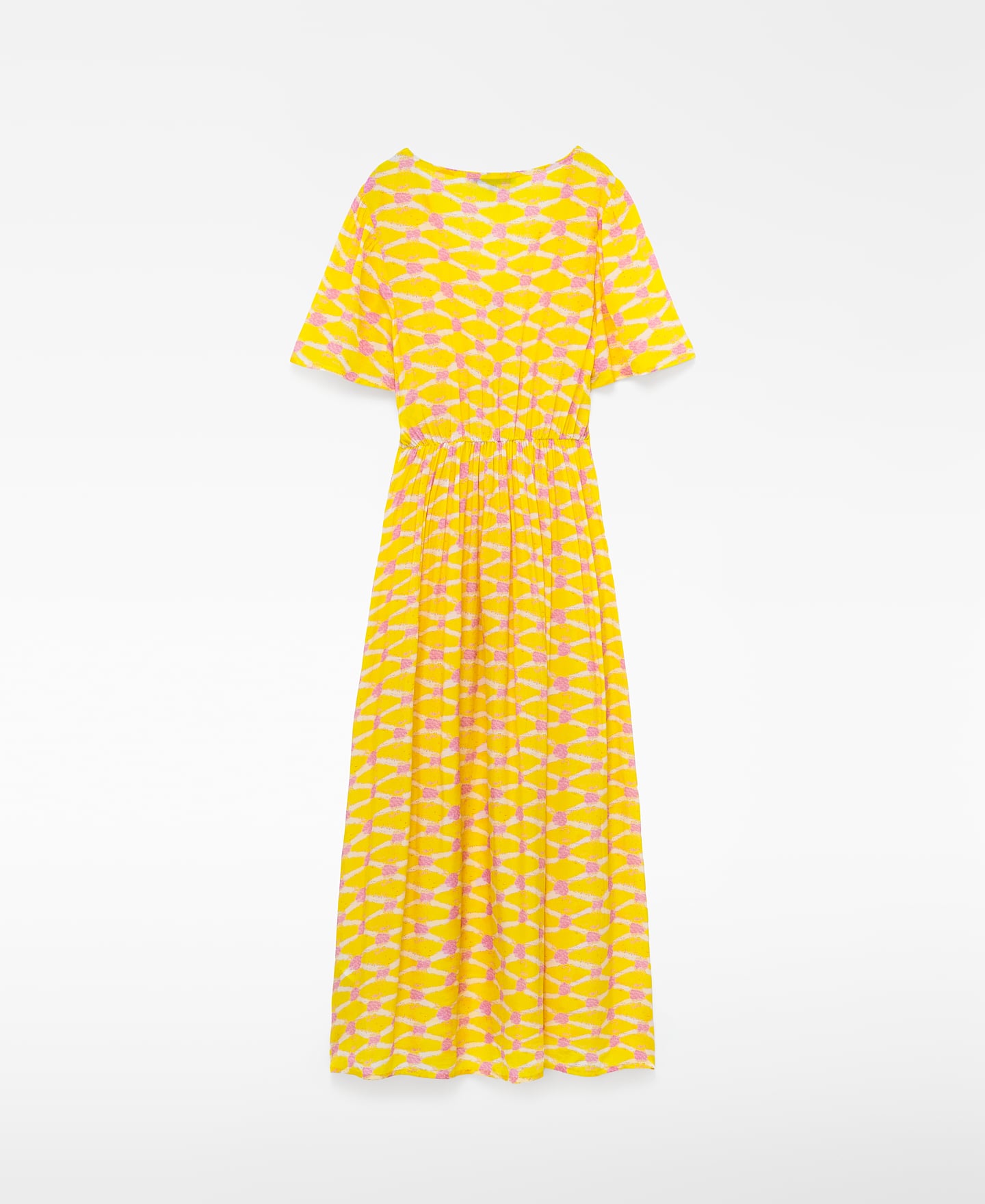 Printed dress with drawstring V-neckline image number 5