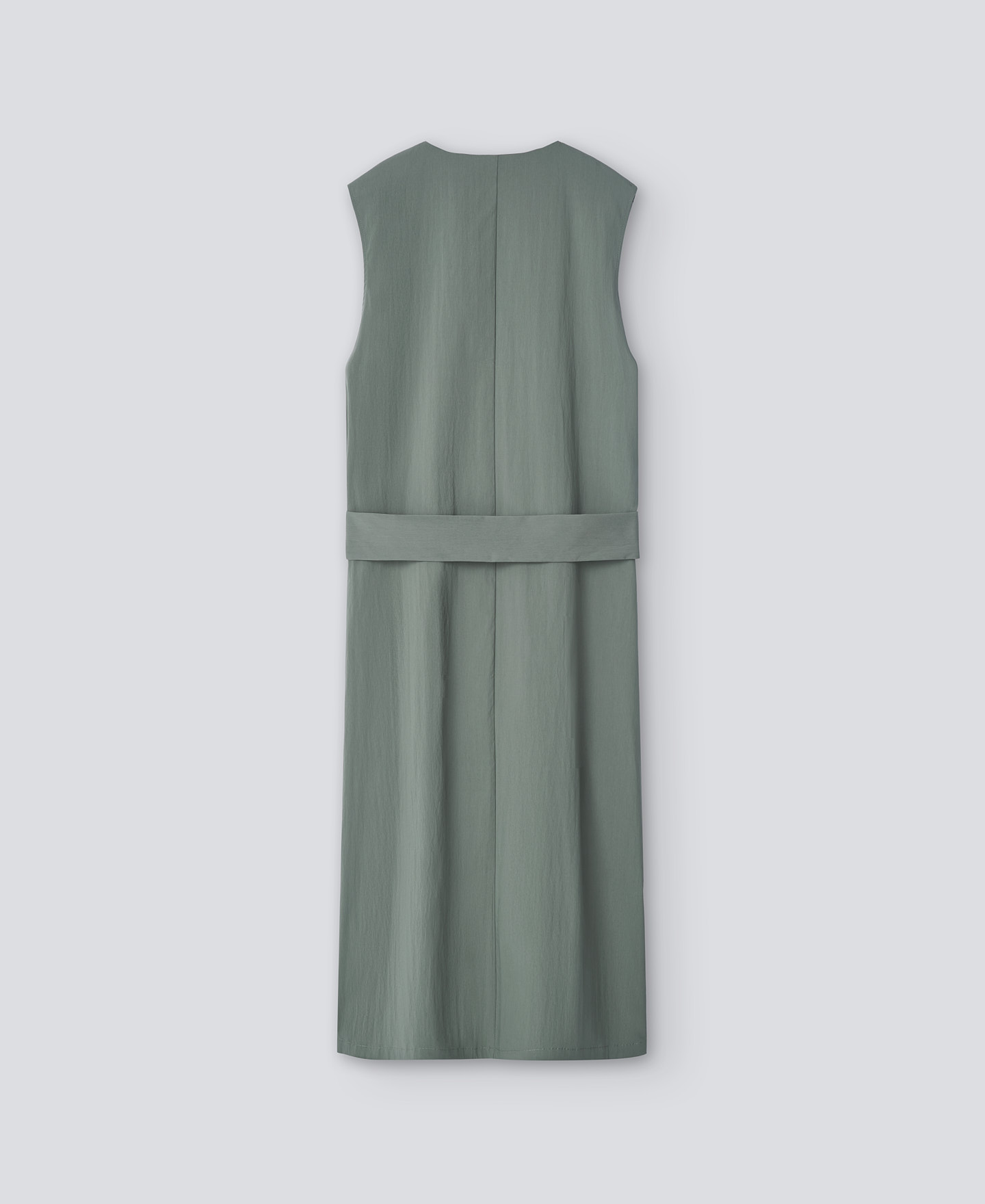 Green long double-breasted vest woman image number 5