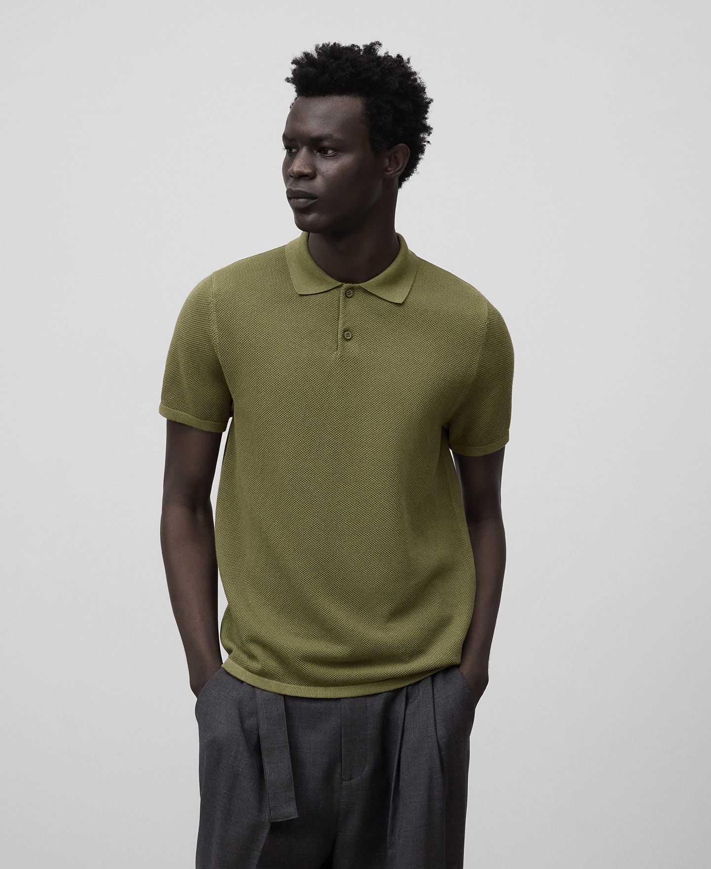 Polo punto estructura hombre image number 0