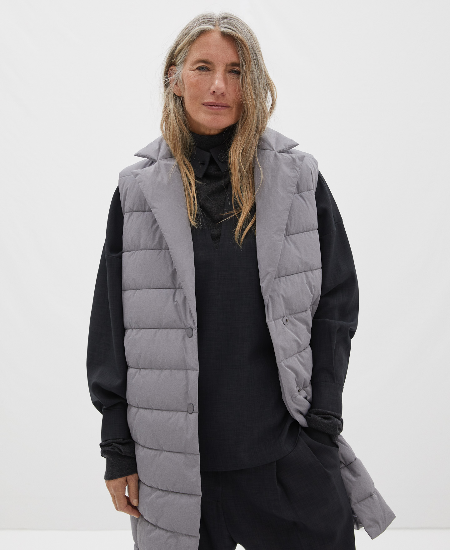 Padded waistcoat with lapel collar image number 0