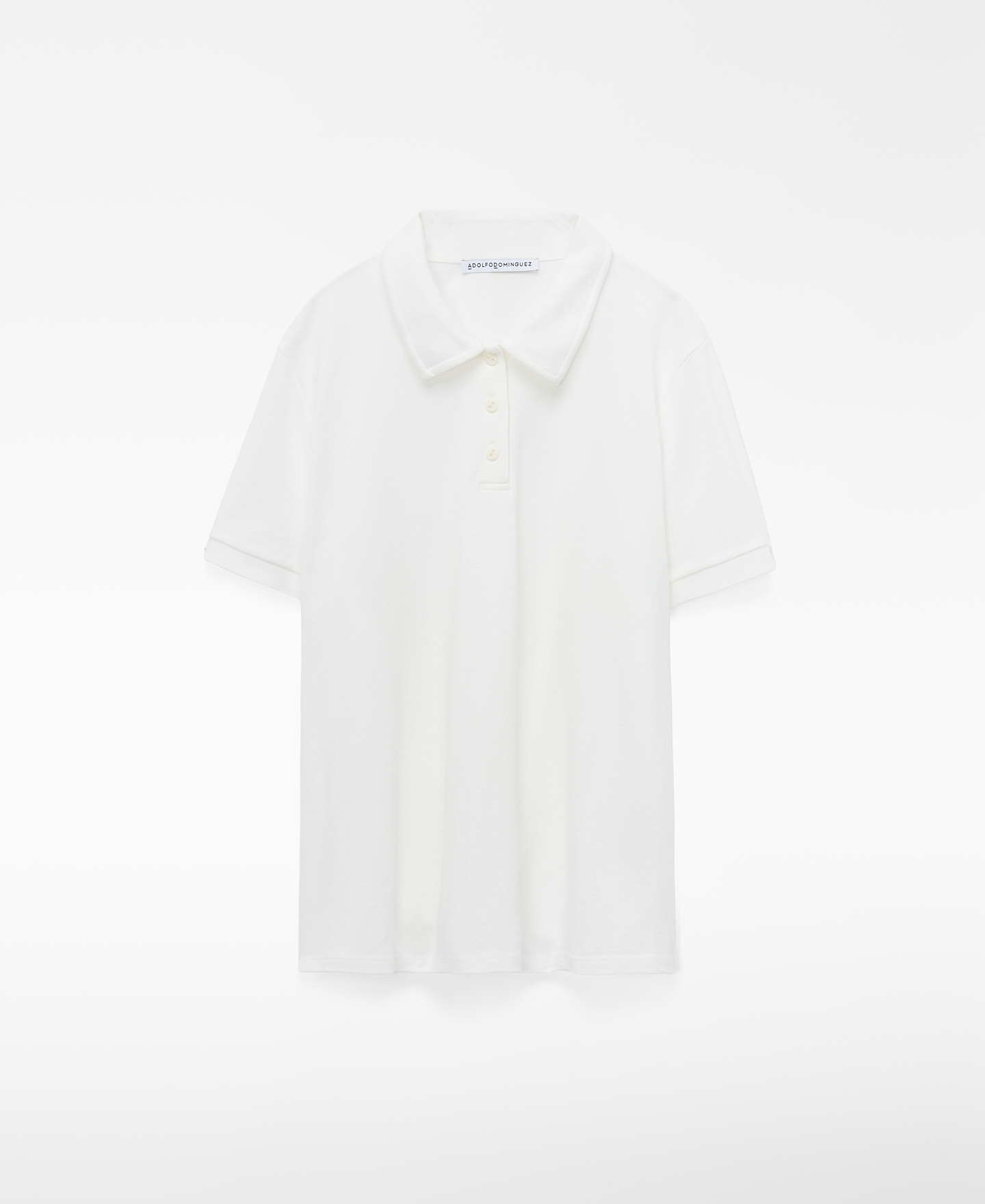 Piqu&eacute; structured neck A-line polo shirt image number 4