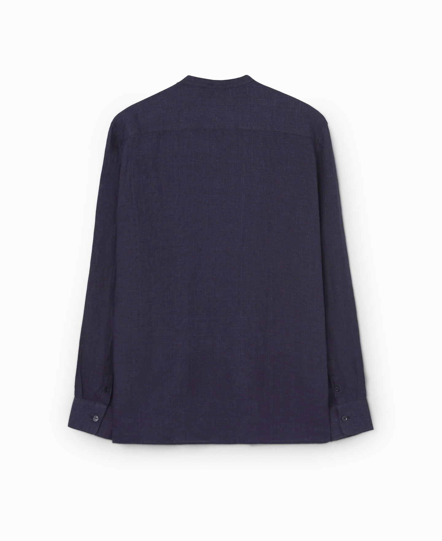 Camisa azul cuello mao en lino image number 5