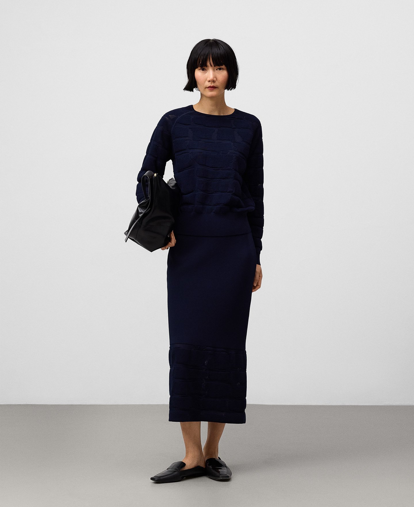 Jacquard knit sweater woman image number 1