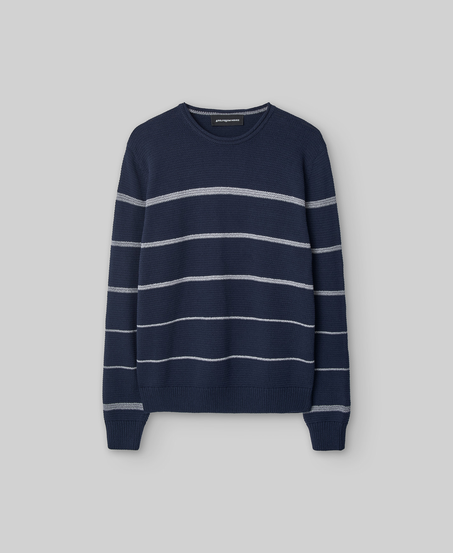 Navy blue striped sweater man image number 4