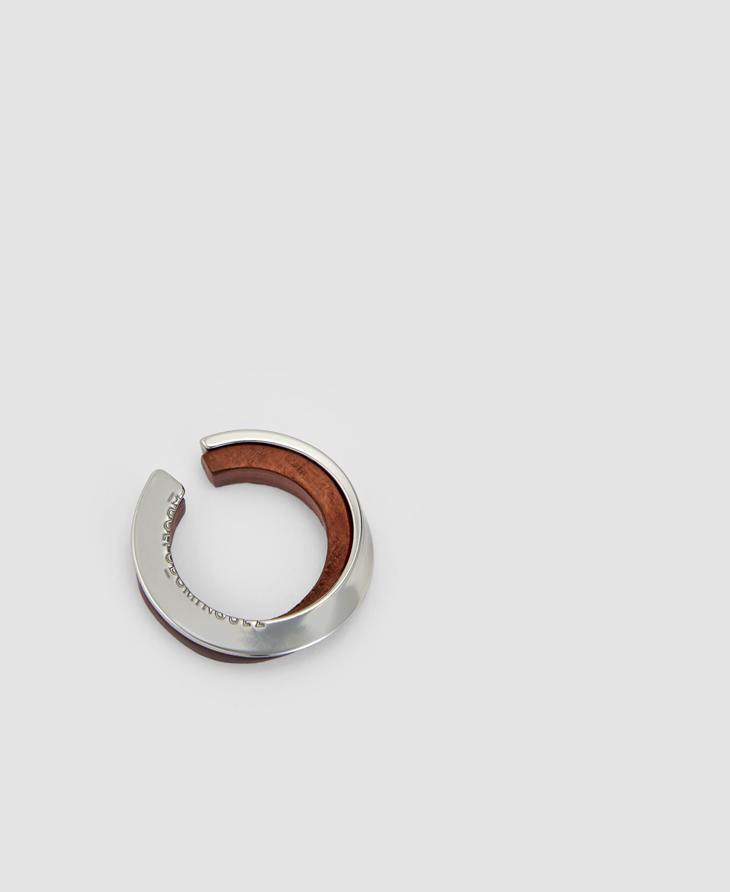 Metal and wood twist motif ring image number 1
