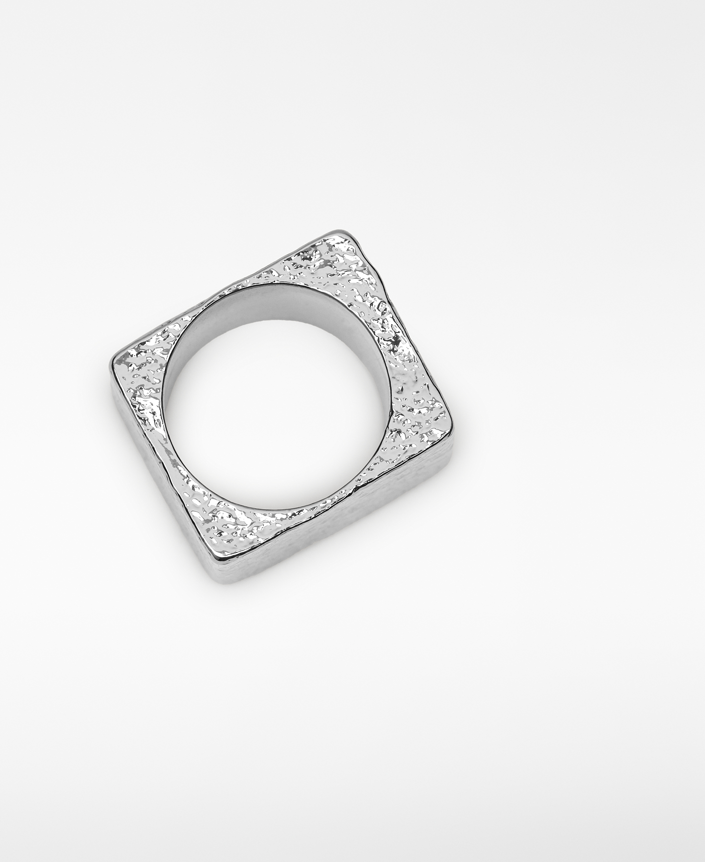 Anillo metálico cuadrado mujer image number 1