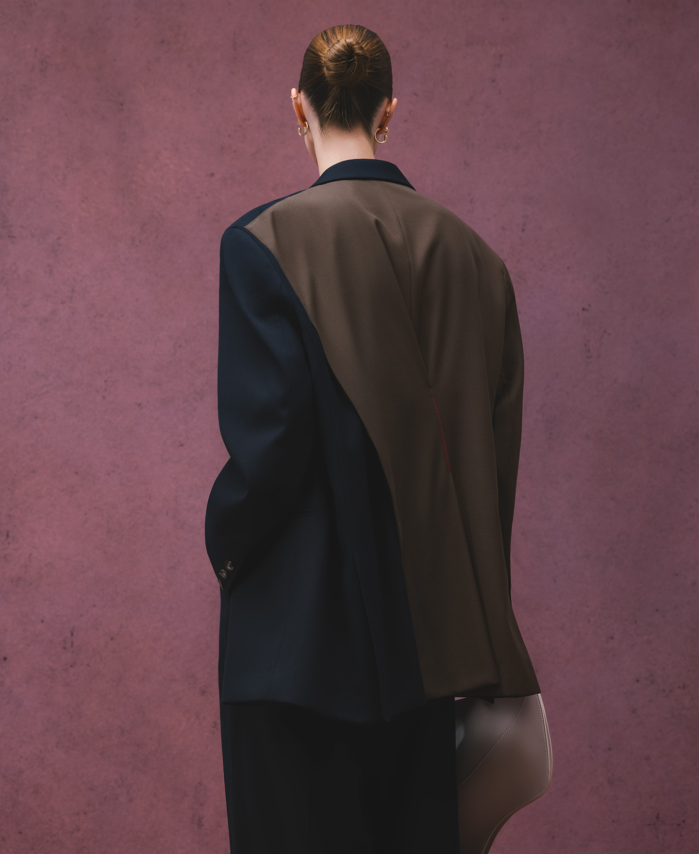 Two-tone blazer with overlay piece woman image number 2