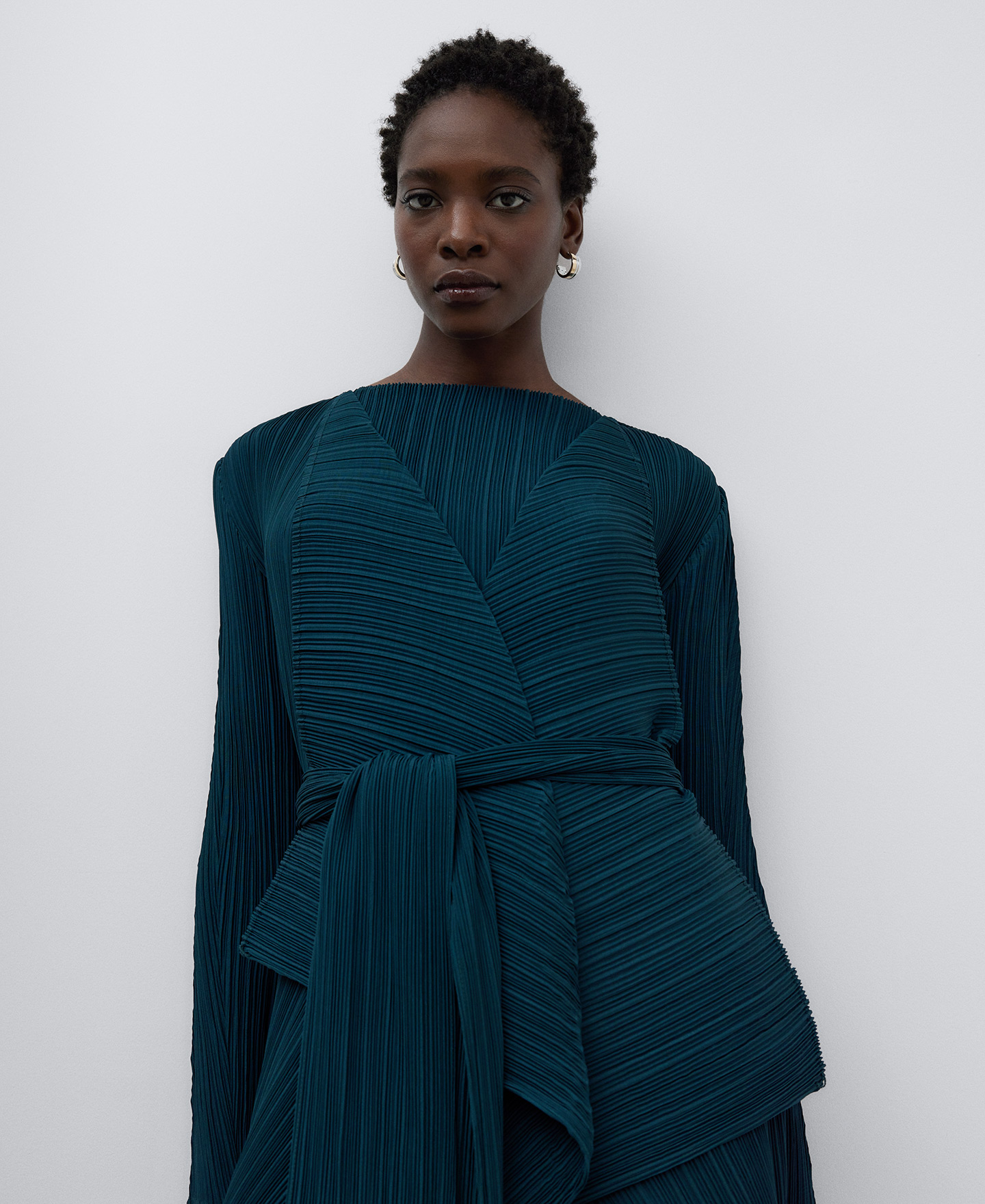 Green crinkle jacket woman image number 0