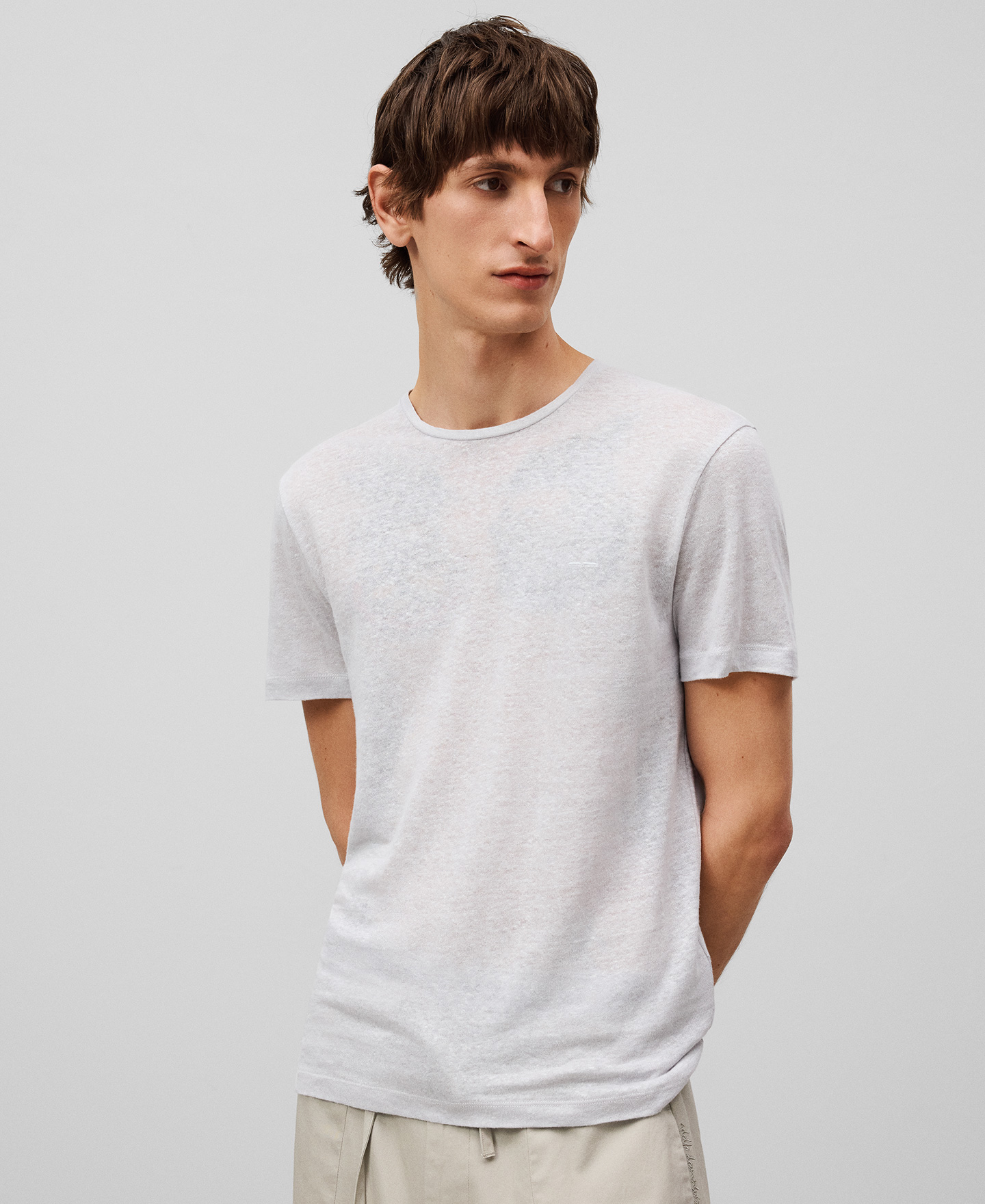 T-shirt regular fit en lin européen homme image number 0