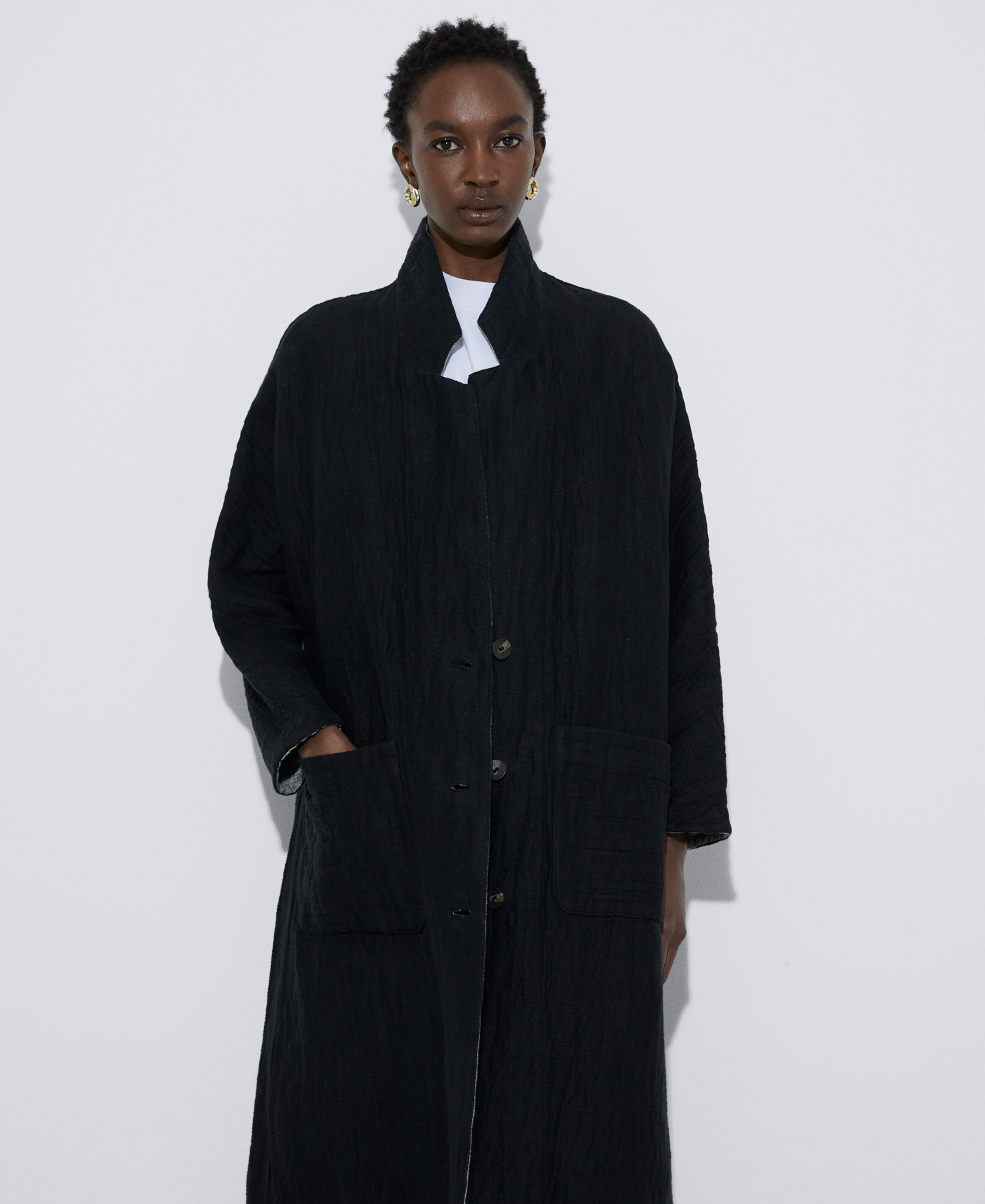 Morriña coat in cotton and linen image number 0