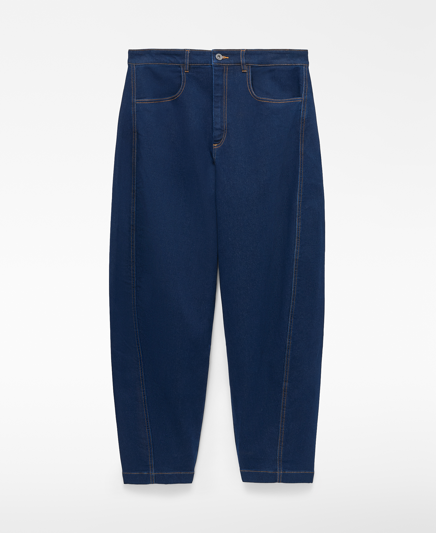 Denim barrel fit trousers image number 0