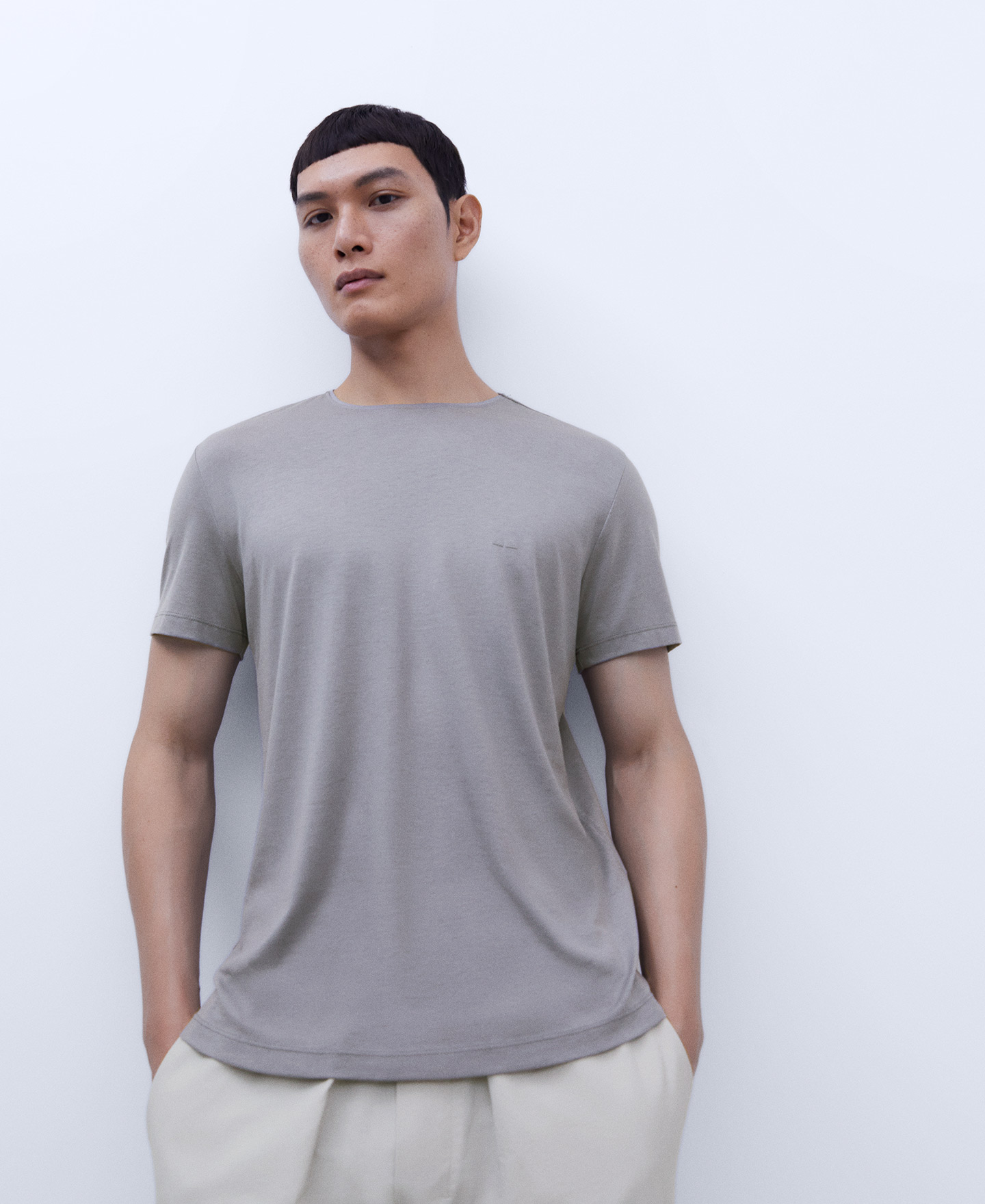 Lyocell crew neck T-shit image number 0