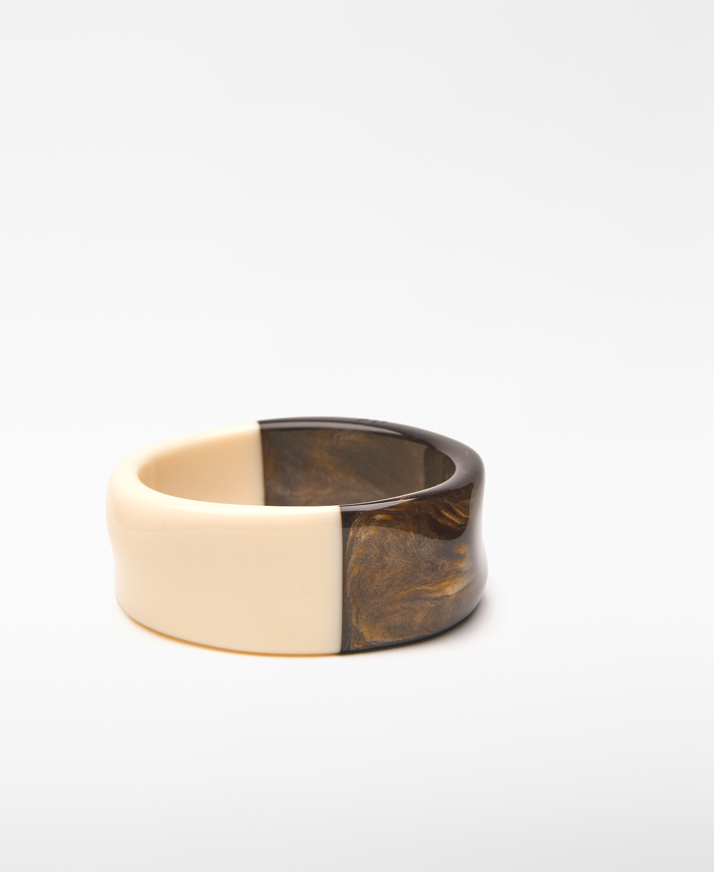 Two-tone resin rigid bracelet woman image number 2
