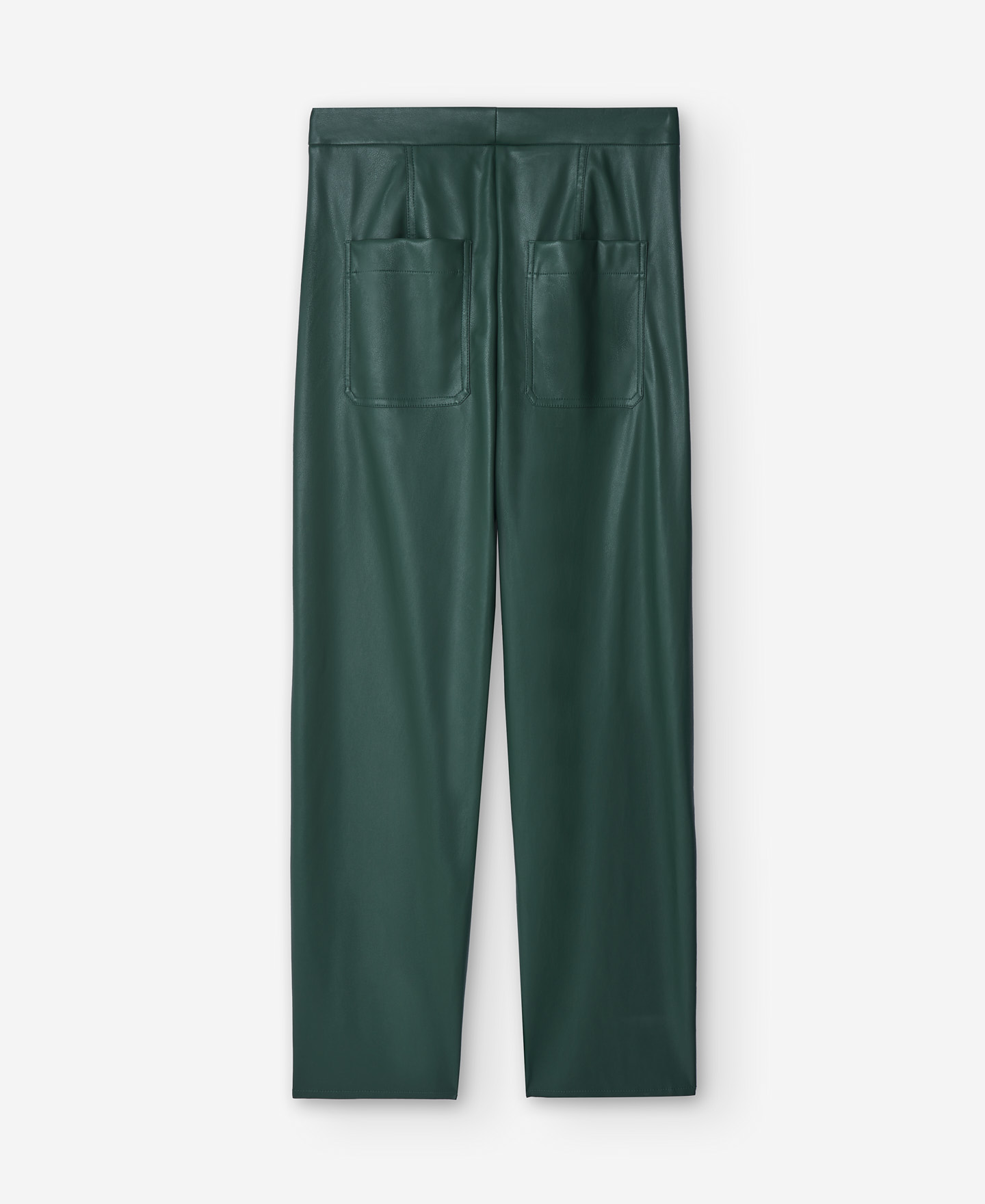 Leather texture straight trousers women image number 5