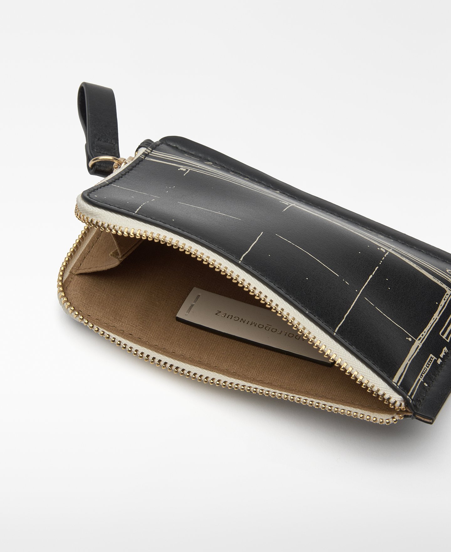 Leather map-printed wallet woman image number 2