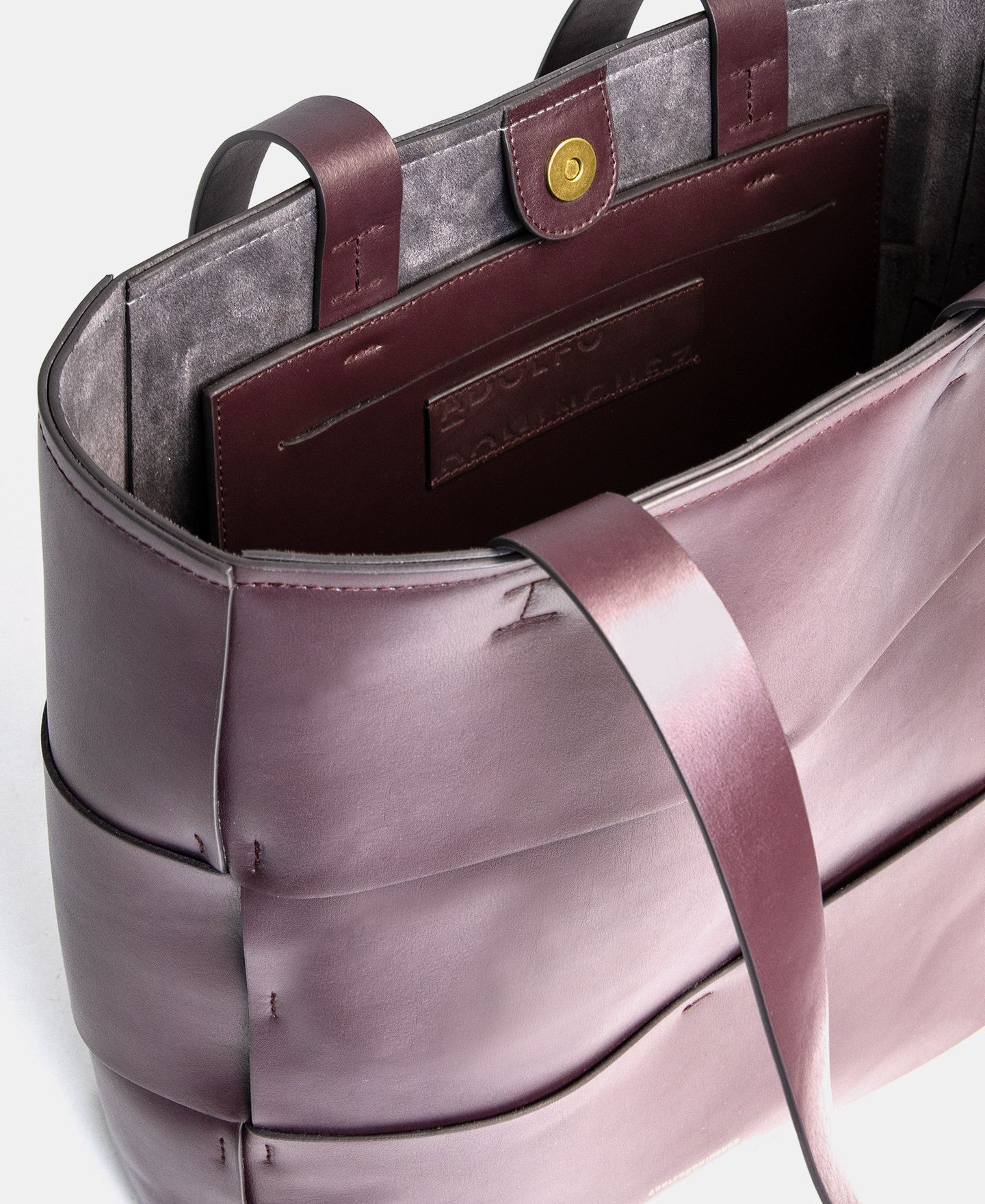 Shopper in braided vachetta leather image number 2