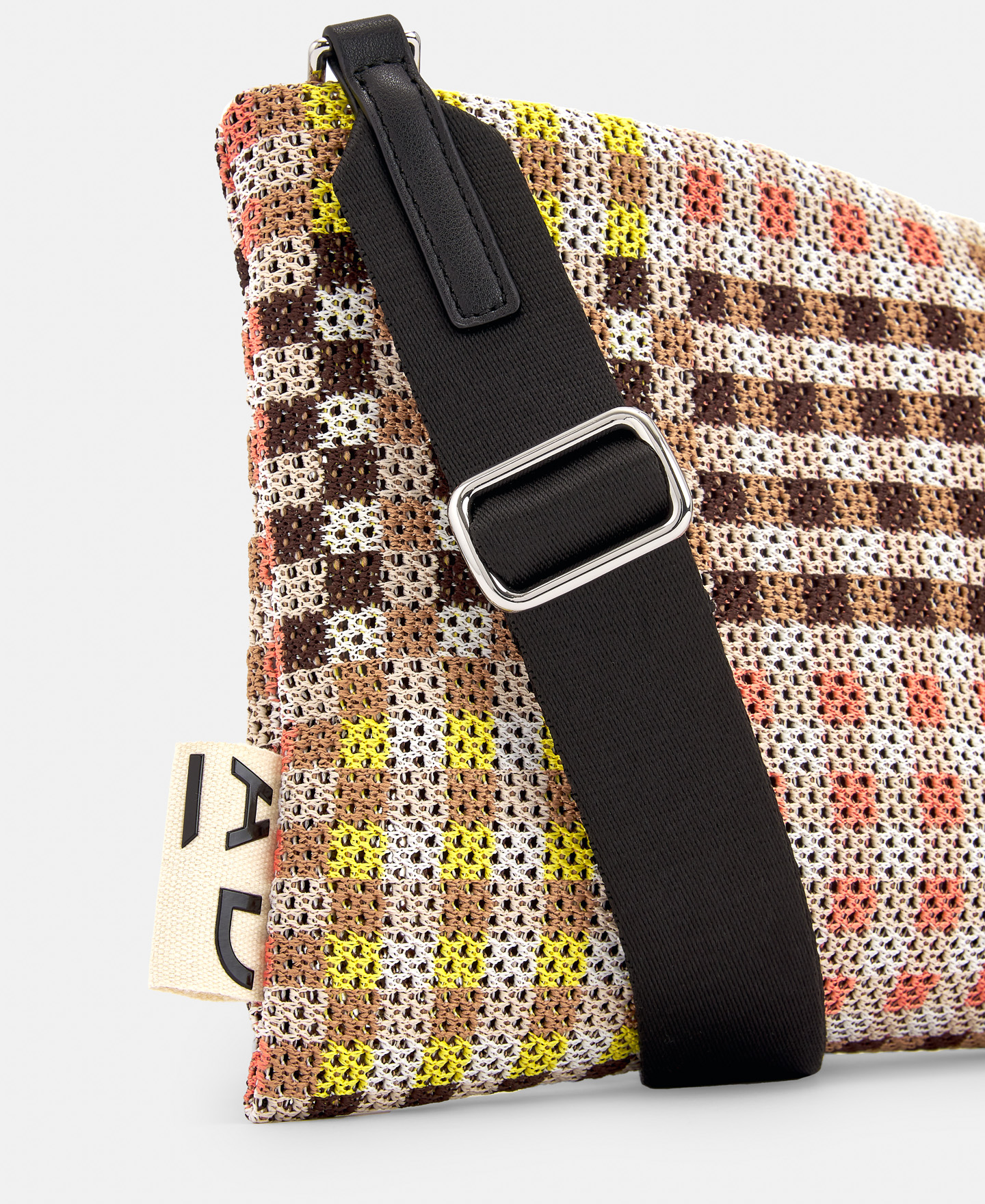 Checked flat messenger bag image number 3