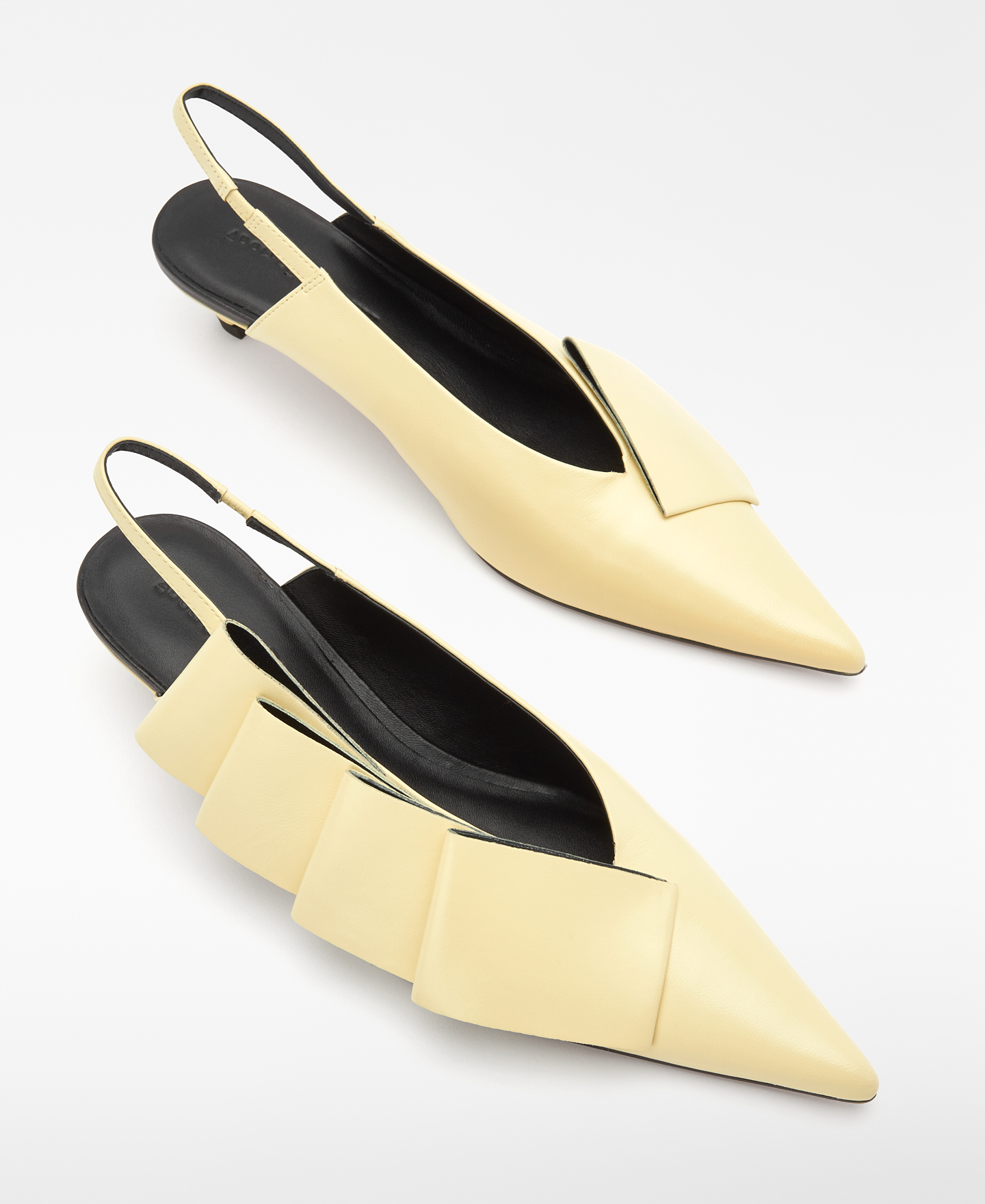 Leather pleated slingback pump image number 1