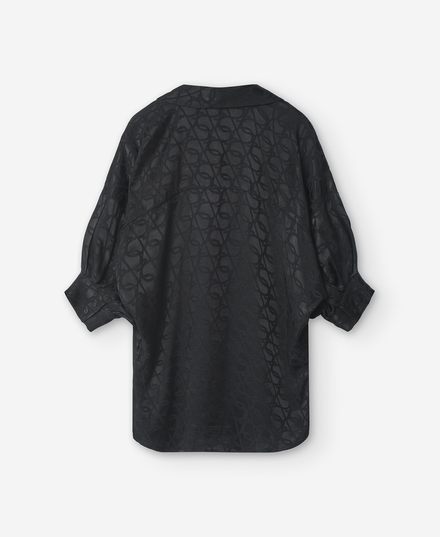 Chemise noire à imprimé monogramme image number 5