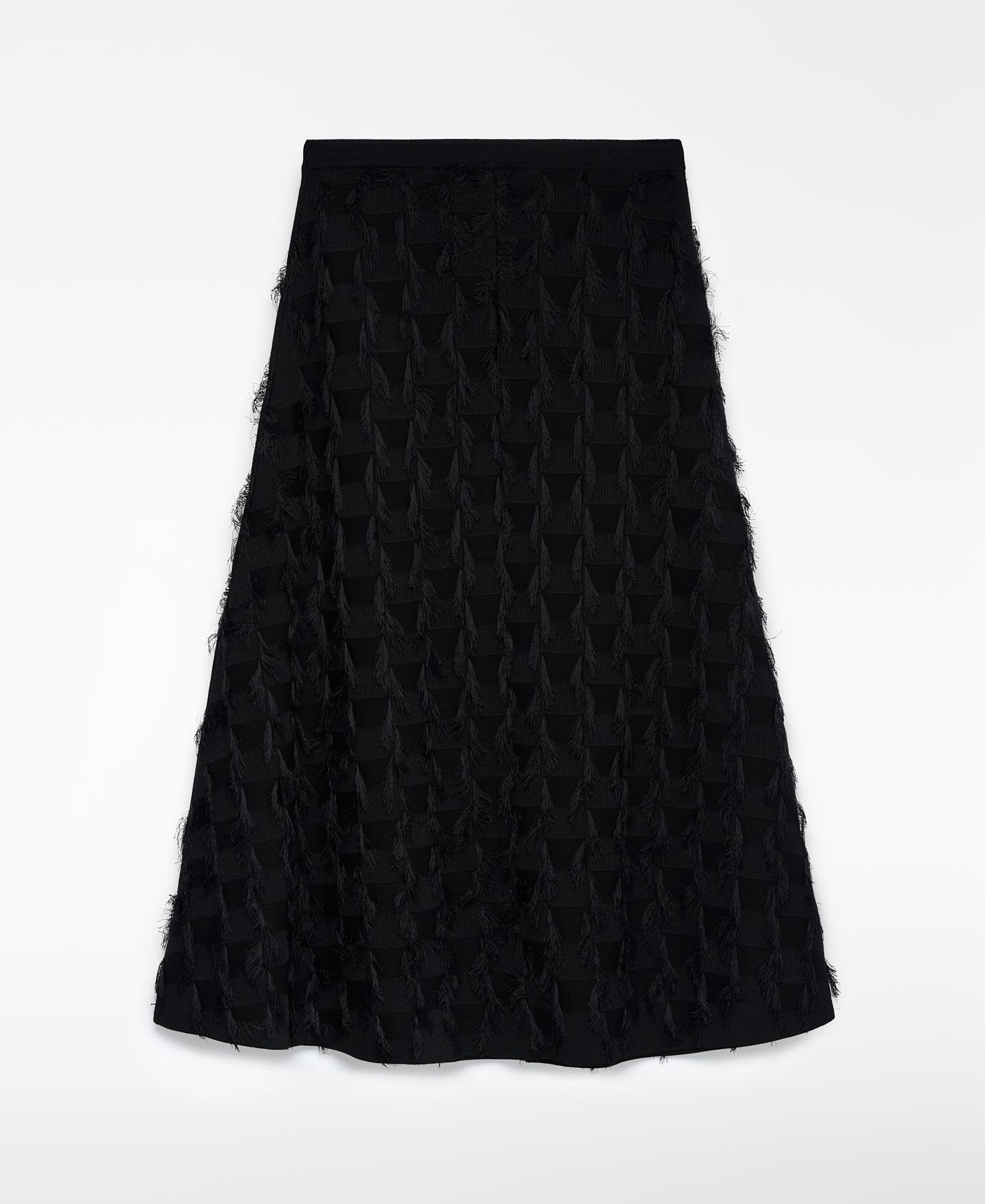 Knit skirt with fringe detailing woman image number 5