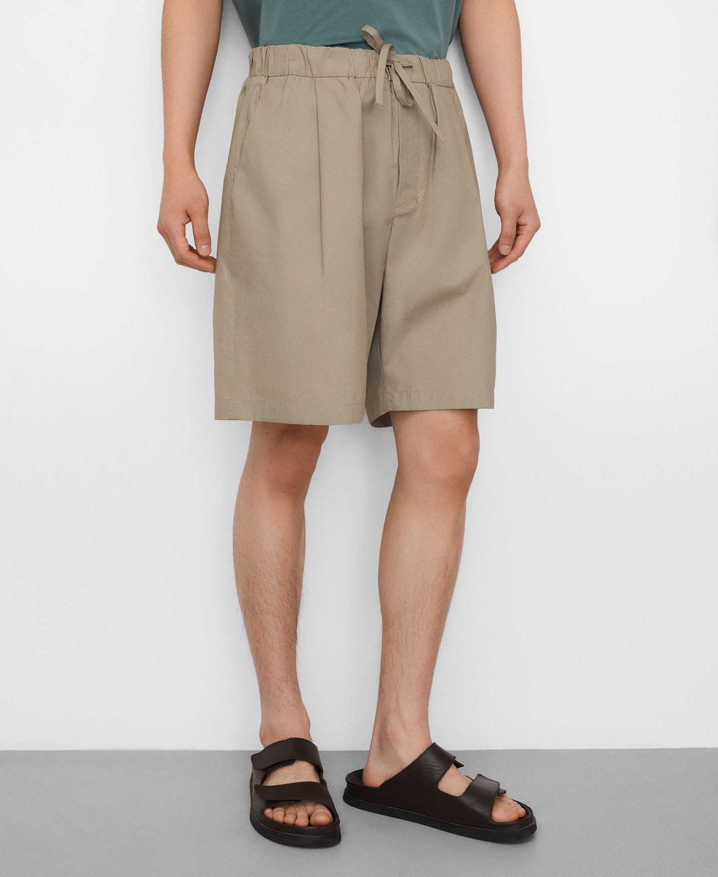 Bermudas de algod&atilde;o com duas pregas image number 0