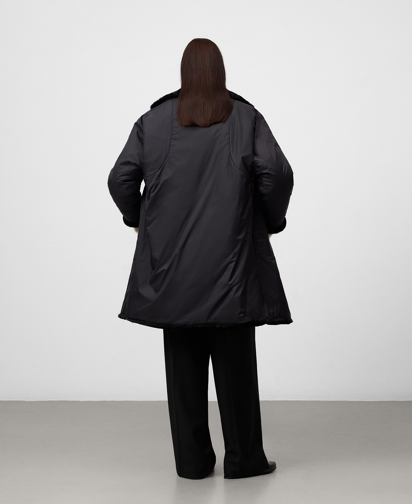 Nylon funnel neck parka woman image number 2