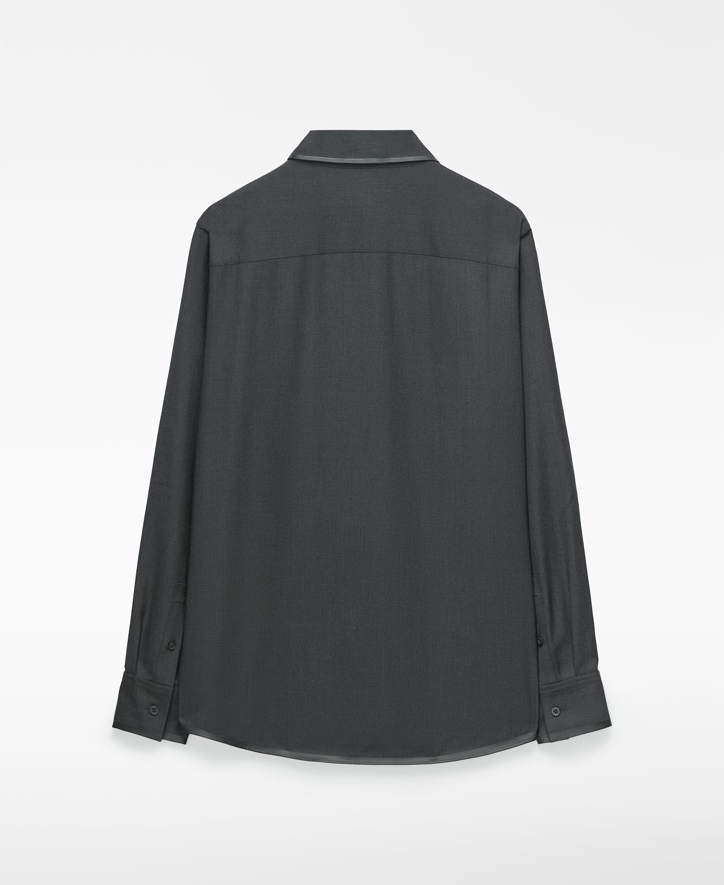 Melange shirt with satin-finish trims image number 5