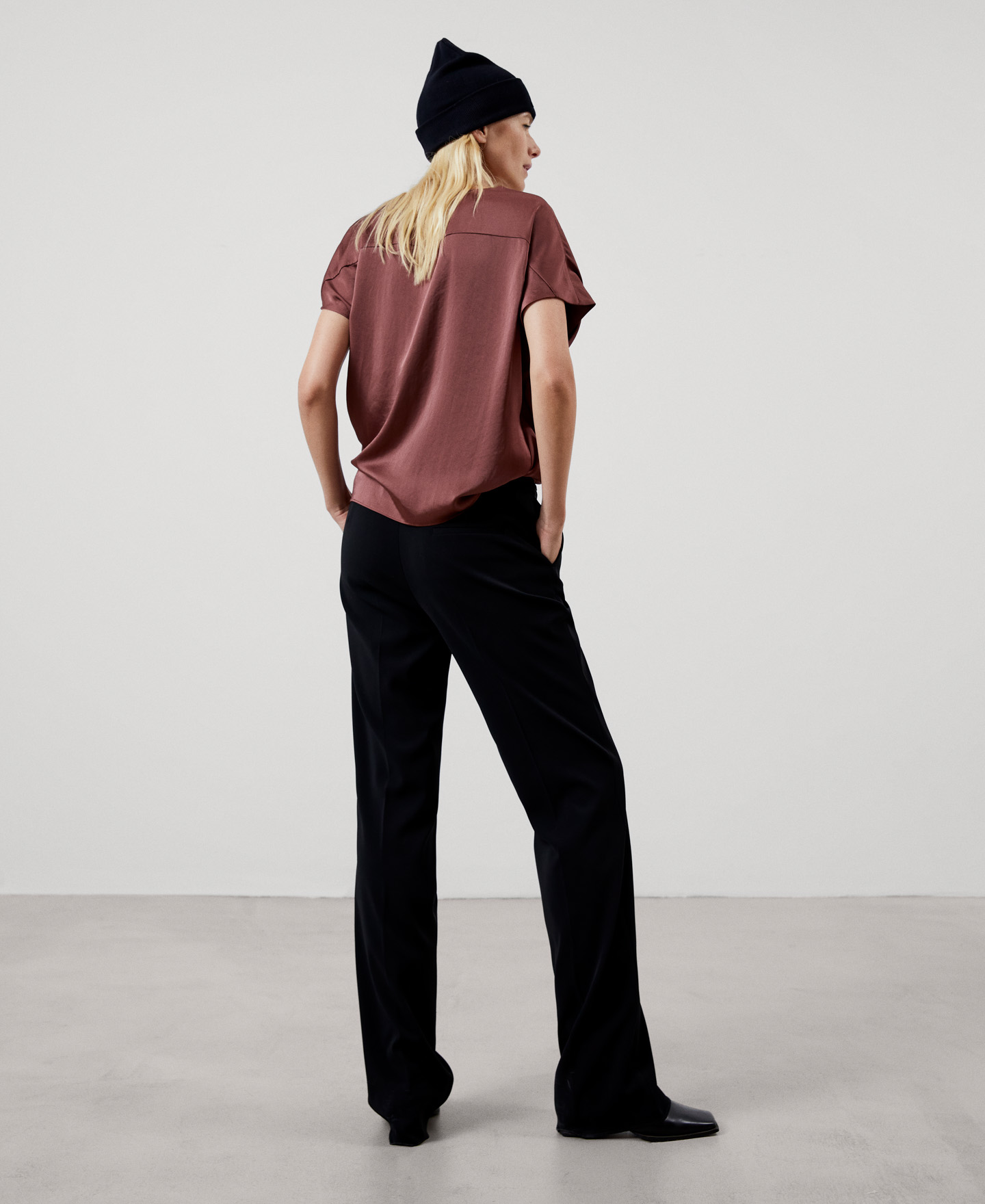 Draped V-neckline blouse image number 2