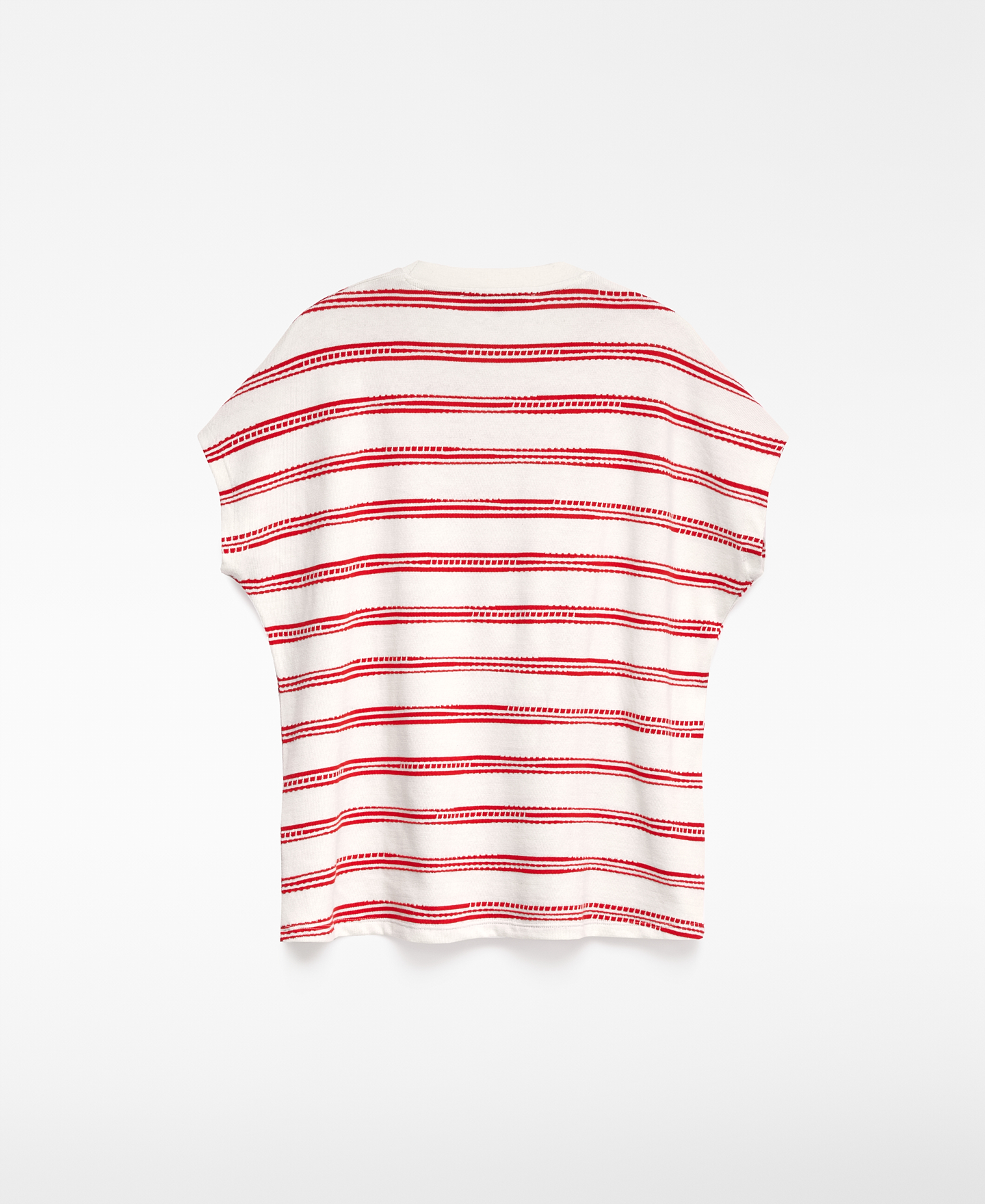Striped jacquard cotton T-shirt woman image number 5