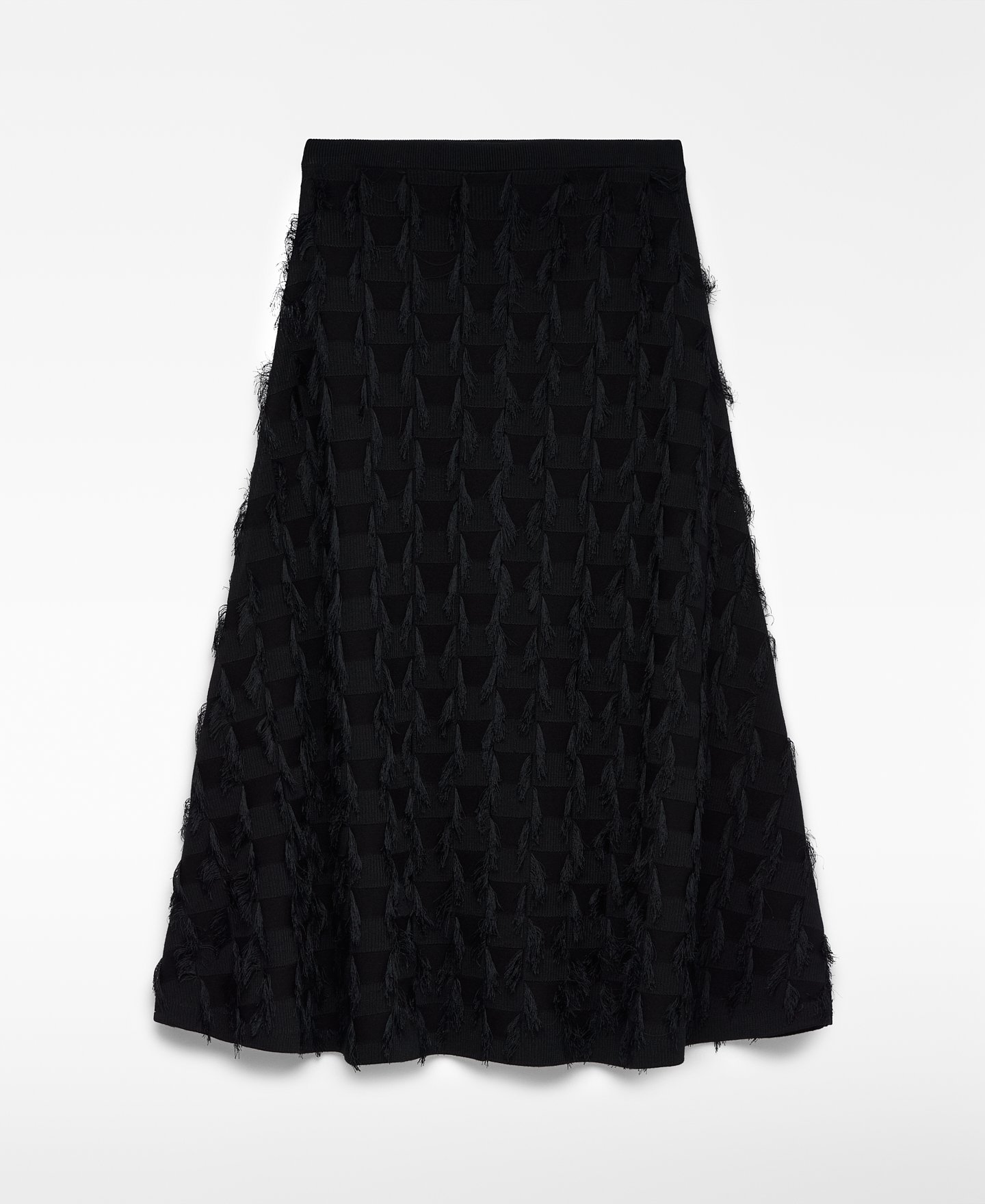 Knit skirt with fringe detailing woman image number 4