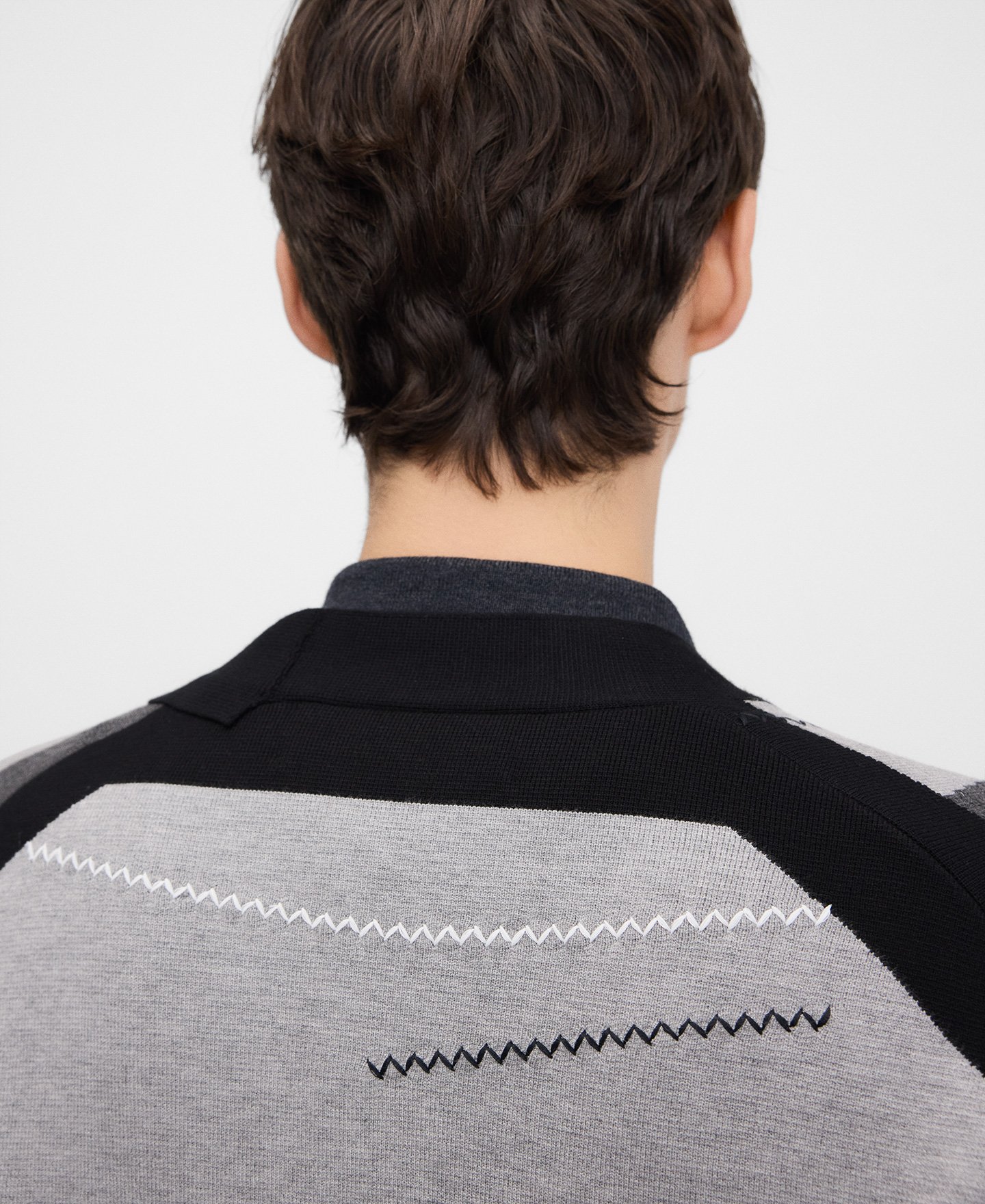 Blazer asimétrica punto intarsia hombre image number 5