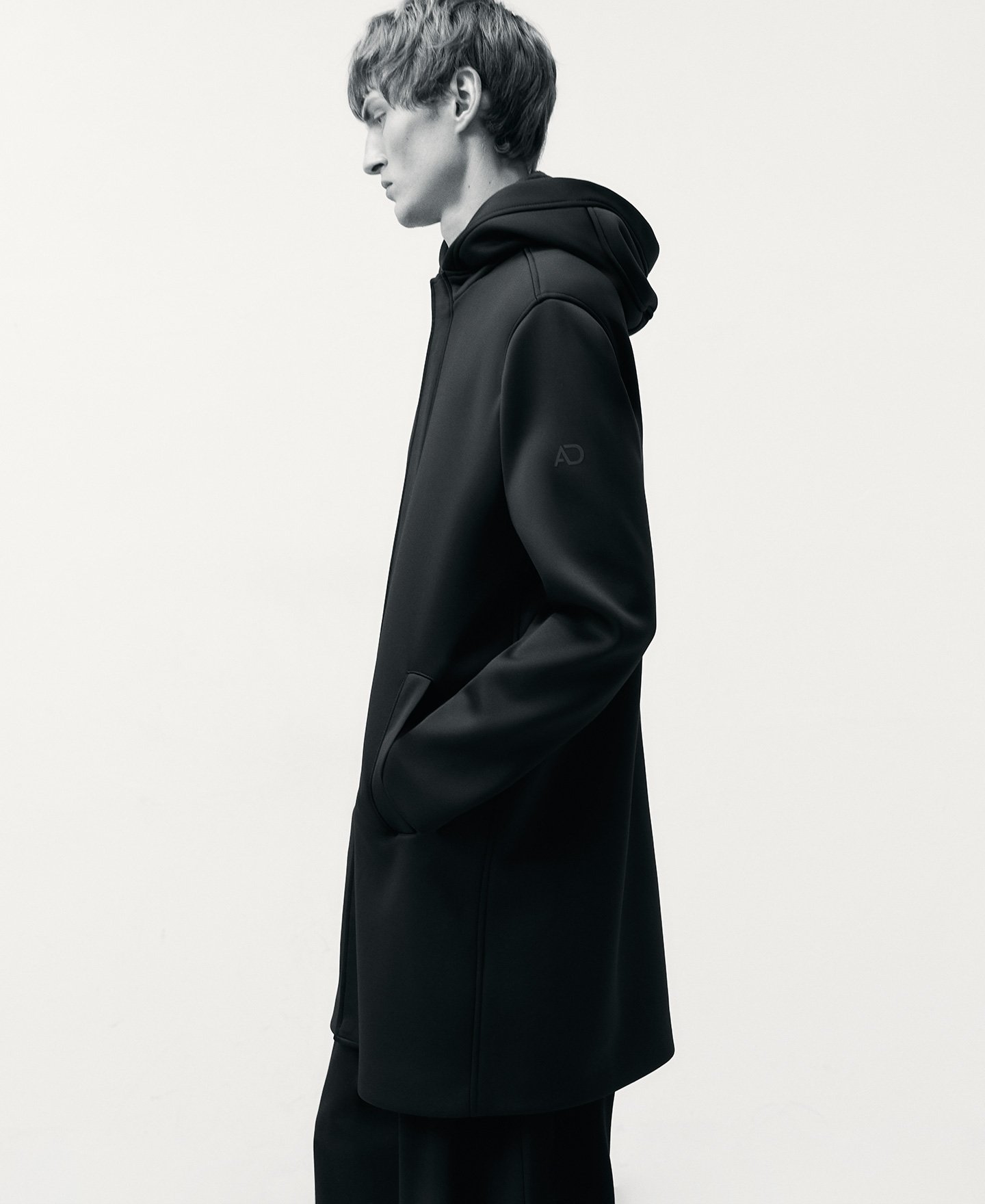 Long neoprene coat man image number 4