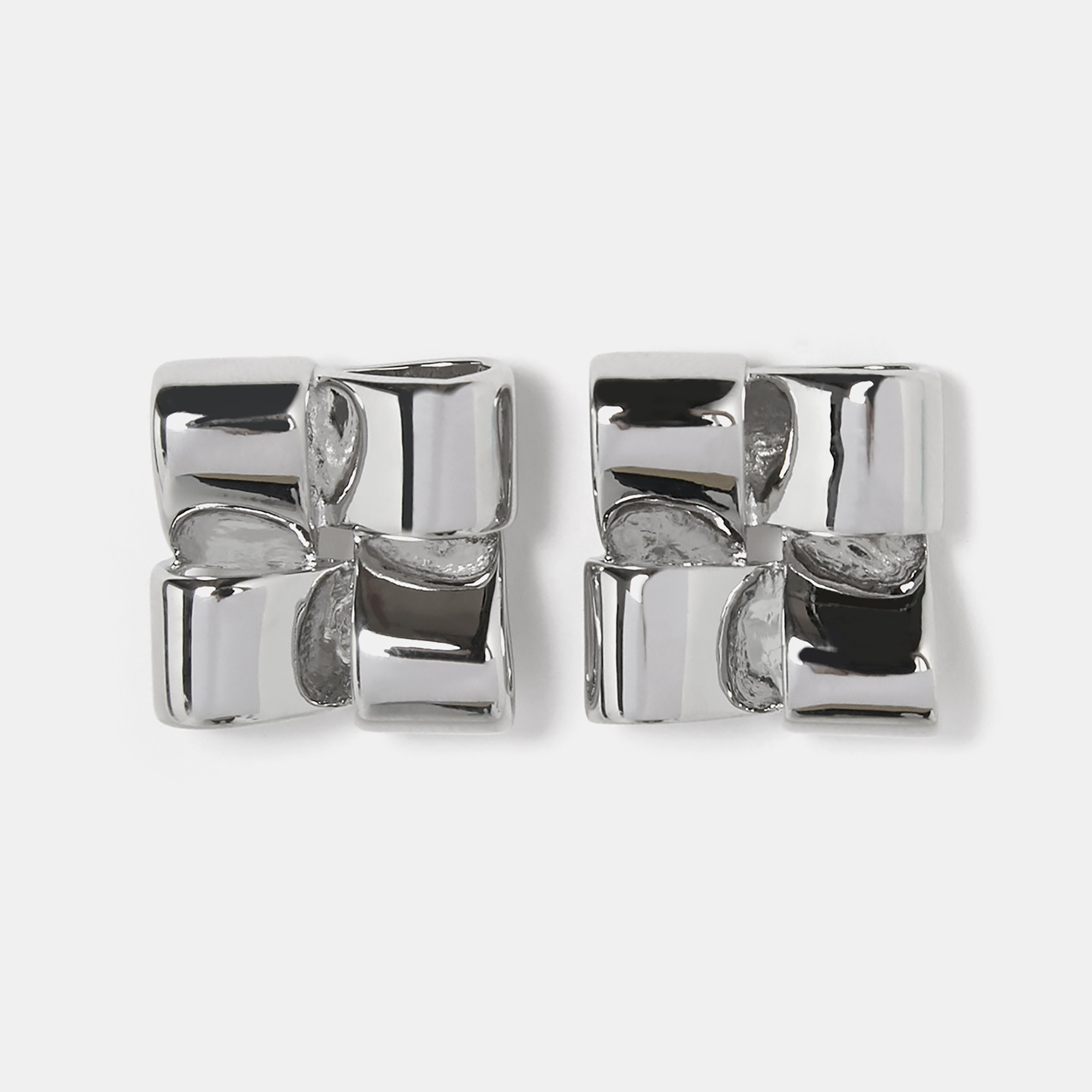 Zinc braided motif earrings image number 0