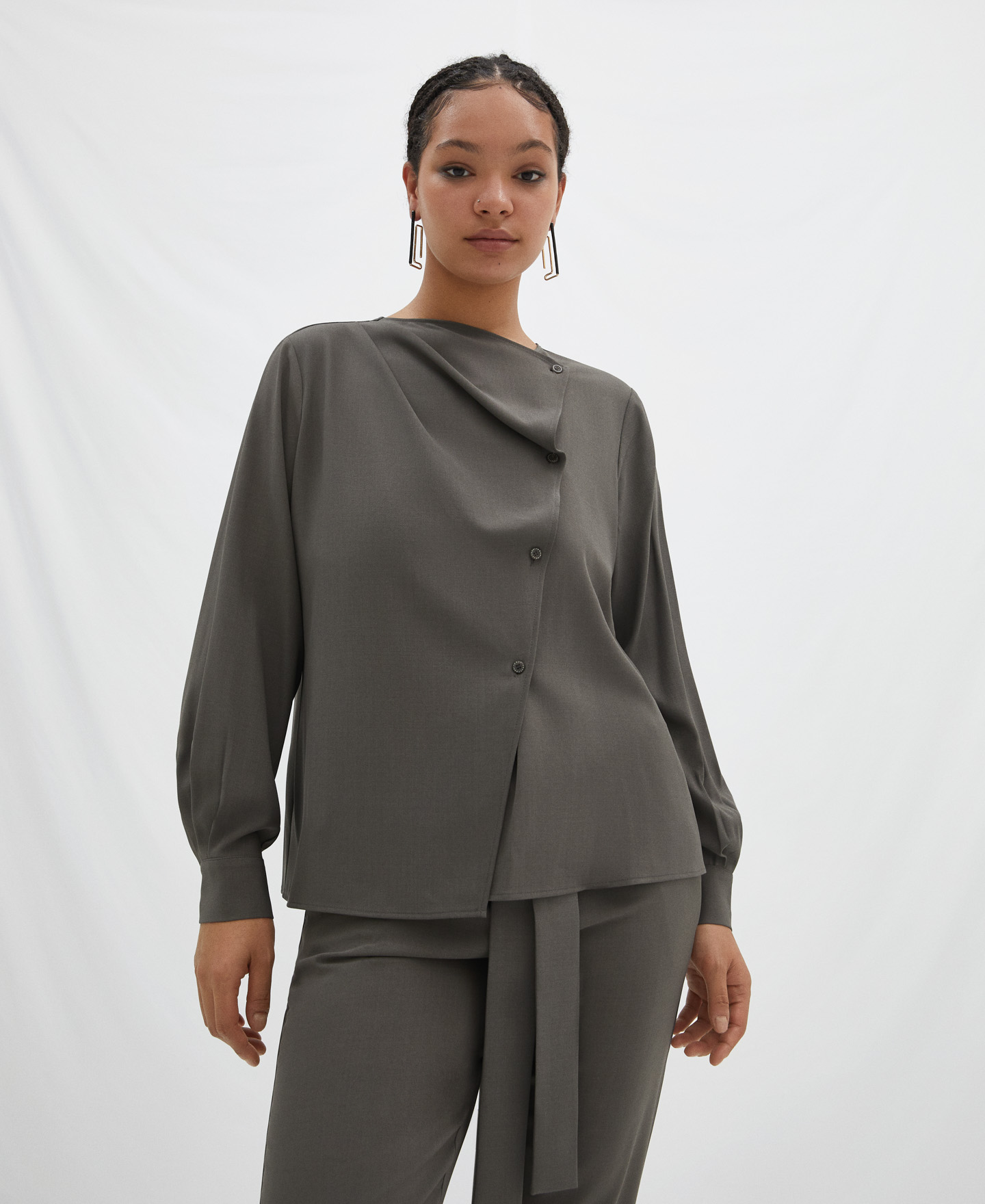 Diagonal placket shirt image number 0