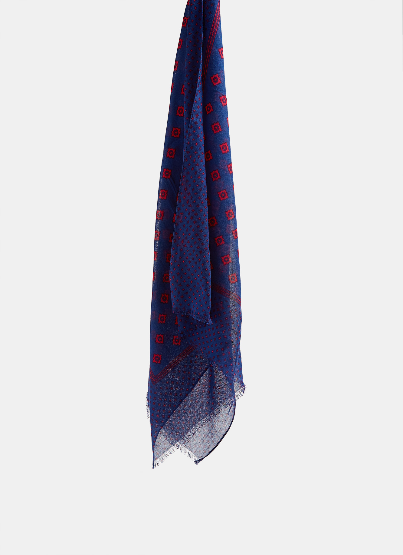 Cotton foulard with geometric motifs image number 1