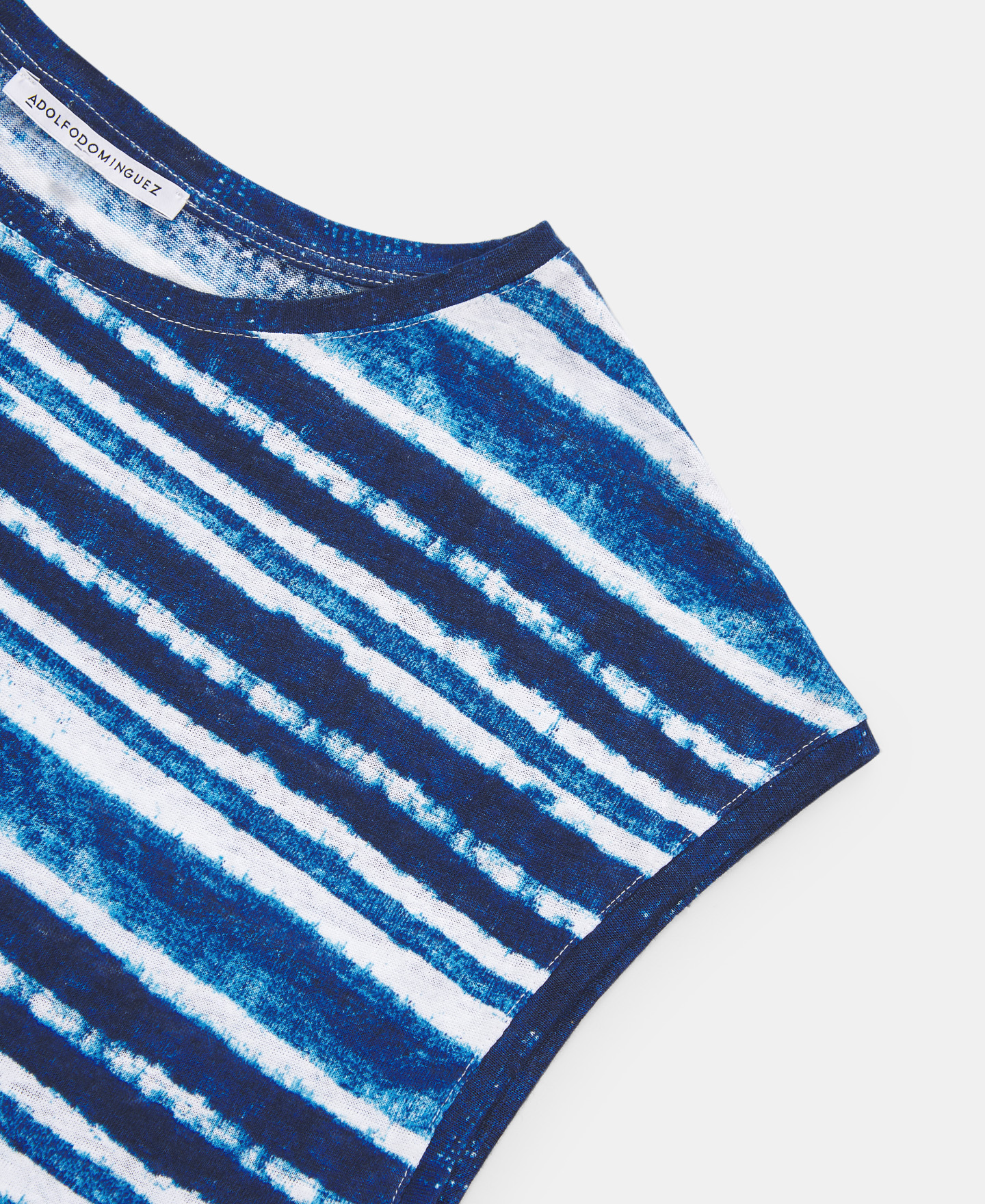 Camiseta rayas multicolor en lino image number 6