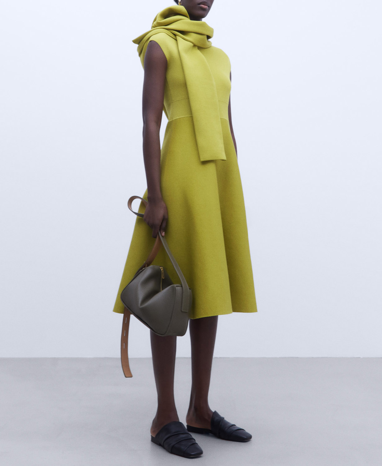 Crew neckline dress image number 1