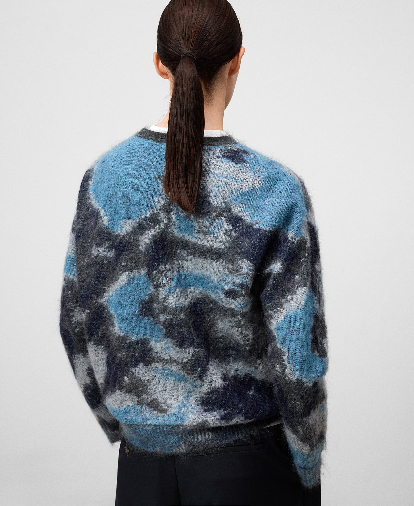 Jacquard knit printed sweater woman image number 2