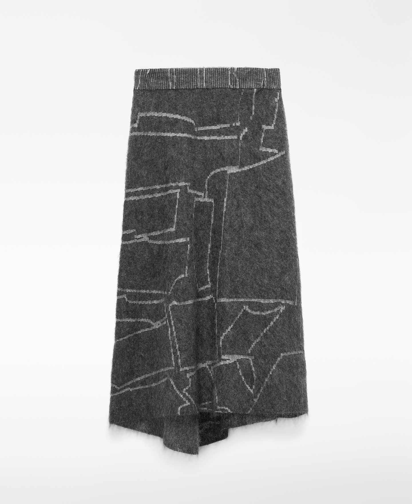 Falda bicolor jacquard punto cardado image number 5