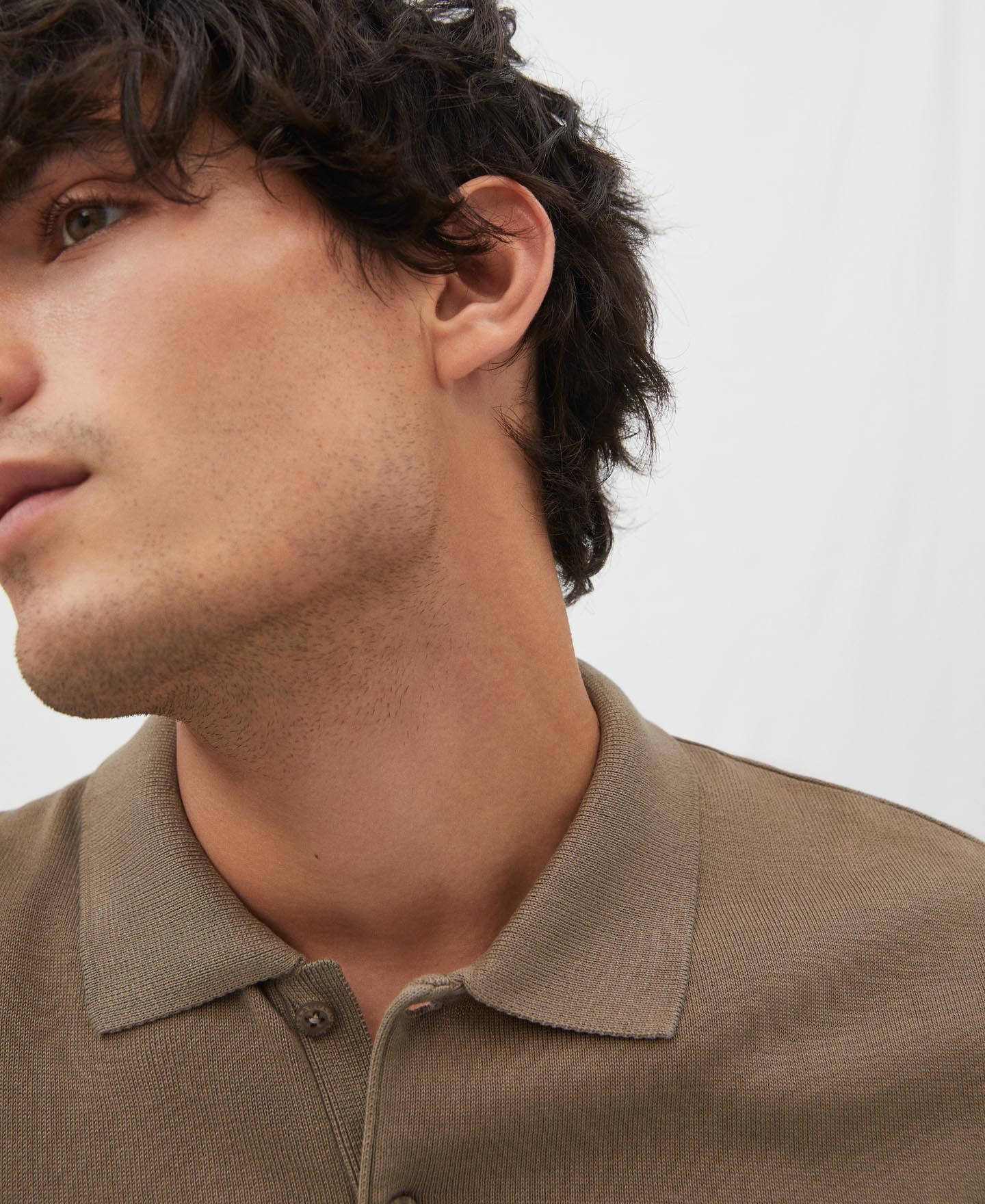 Two button polo shirt in organic cotton image number 3